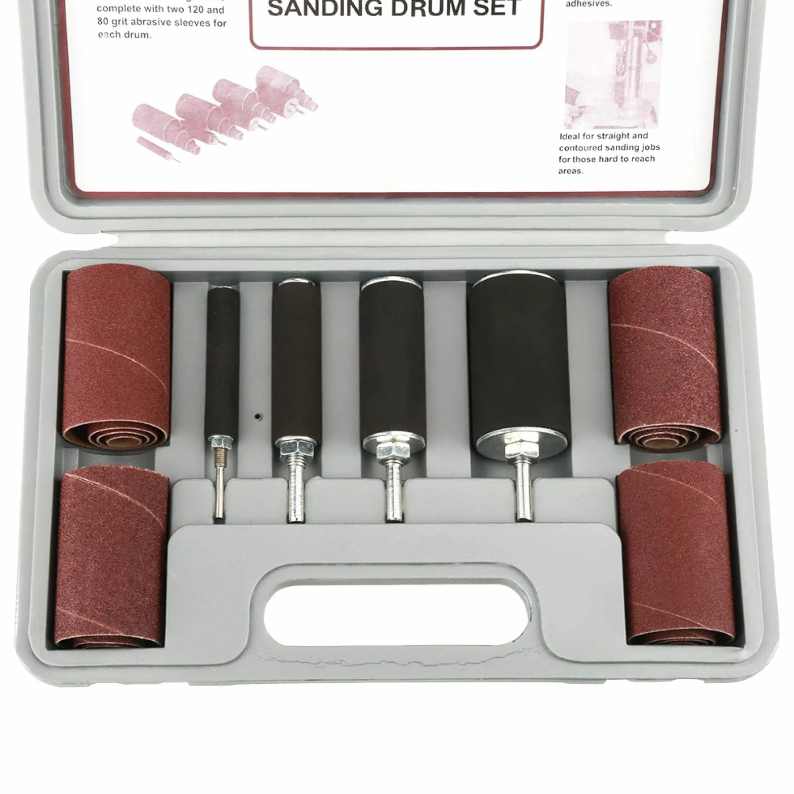 Kit de ponceuse à tambour, ensemble d'outils de ponceuse à tambour de ponçage de broche avec étui pour perceuse à colonne 20 pièces