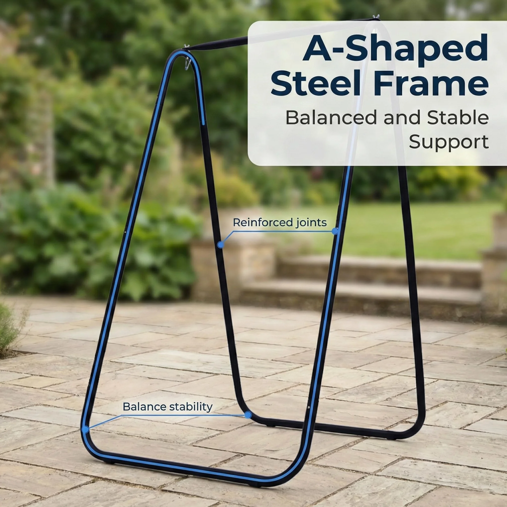 Support de chaise hamac en A acier robuste hauteur réglable pieds antidérapants chaise suspendue intérieur extérieur