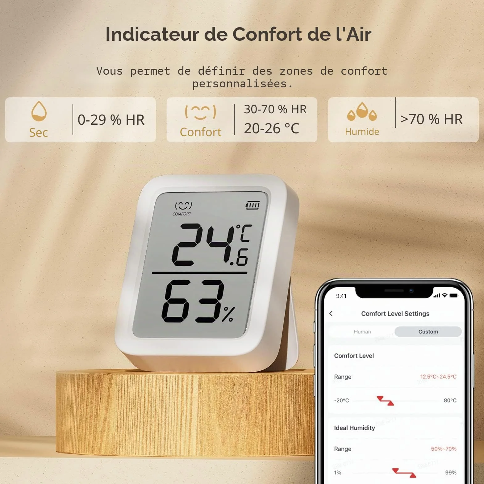 SwitchBot Thermomètre Connecté Intérieur Bluetooth Capteur Température App