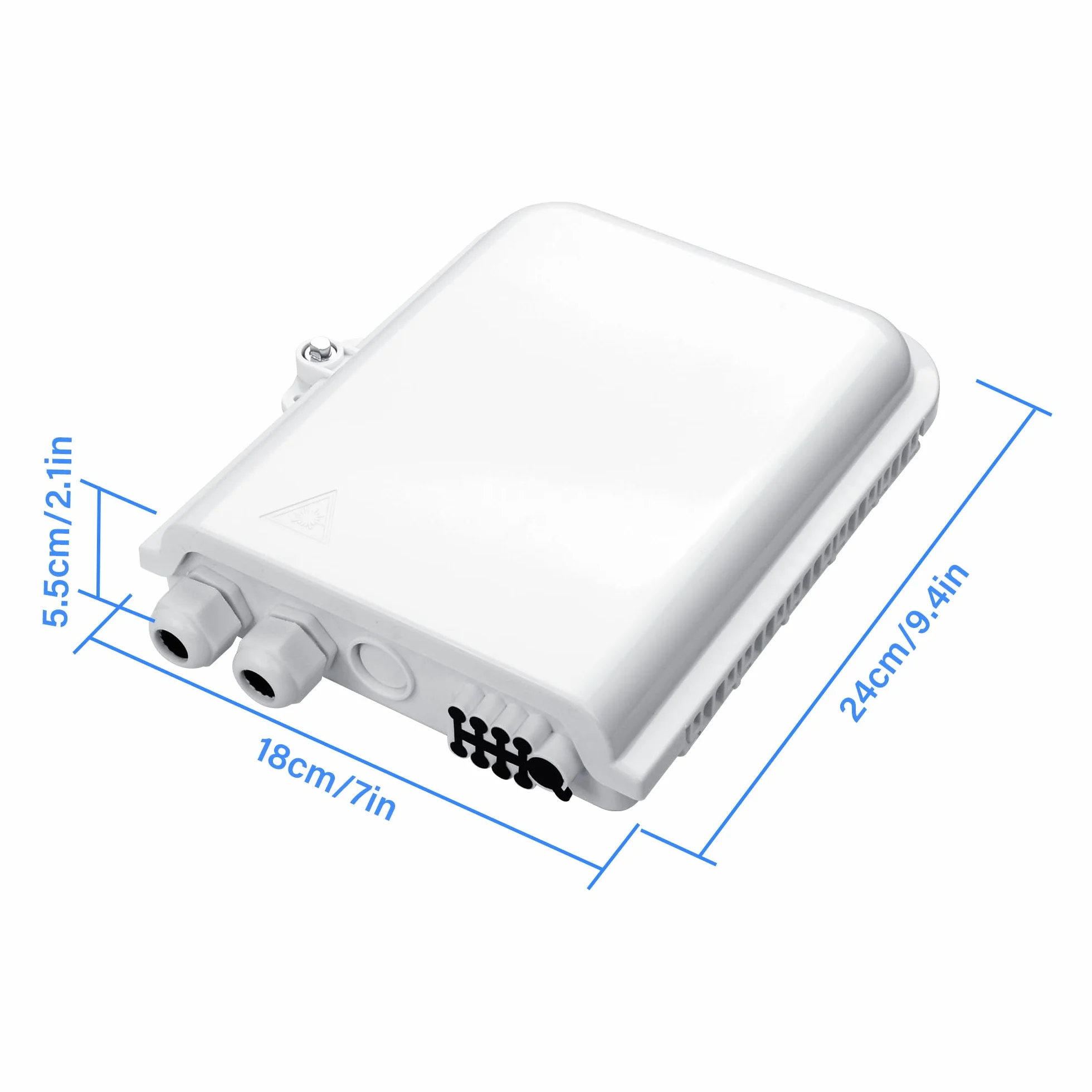 Boîte de distribution à fibre optique à 8 cœurs, boîte de jonction à fibre ABS étanche, adaptée à une utilisation intérieure et extérieure
