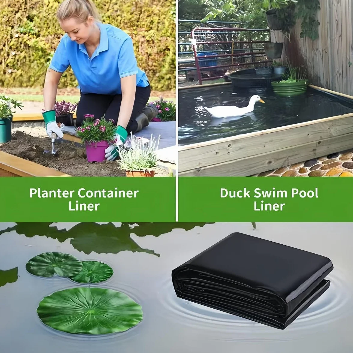 Membrane Renforcée pour Bassin à Poissons Piscines, Revêtement Imperméable pour Petits Étangs et Gardens Pools