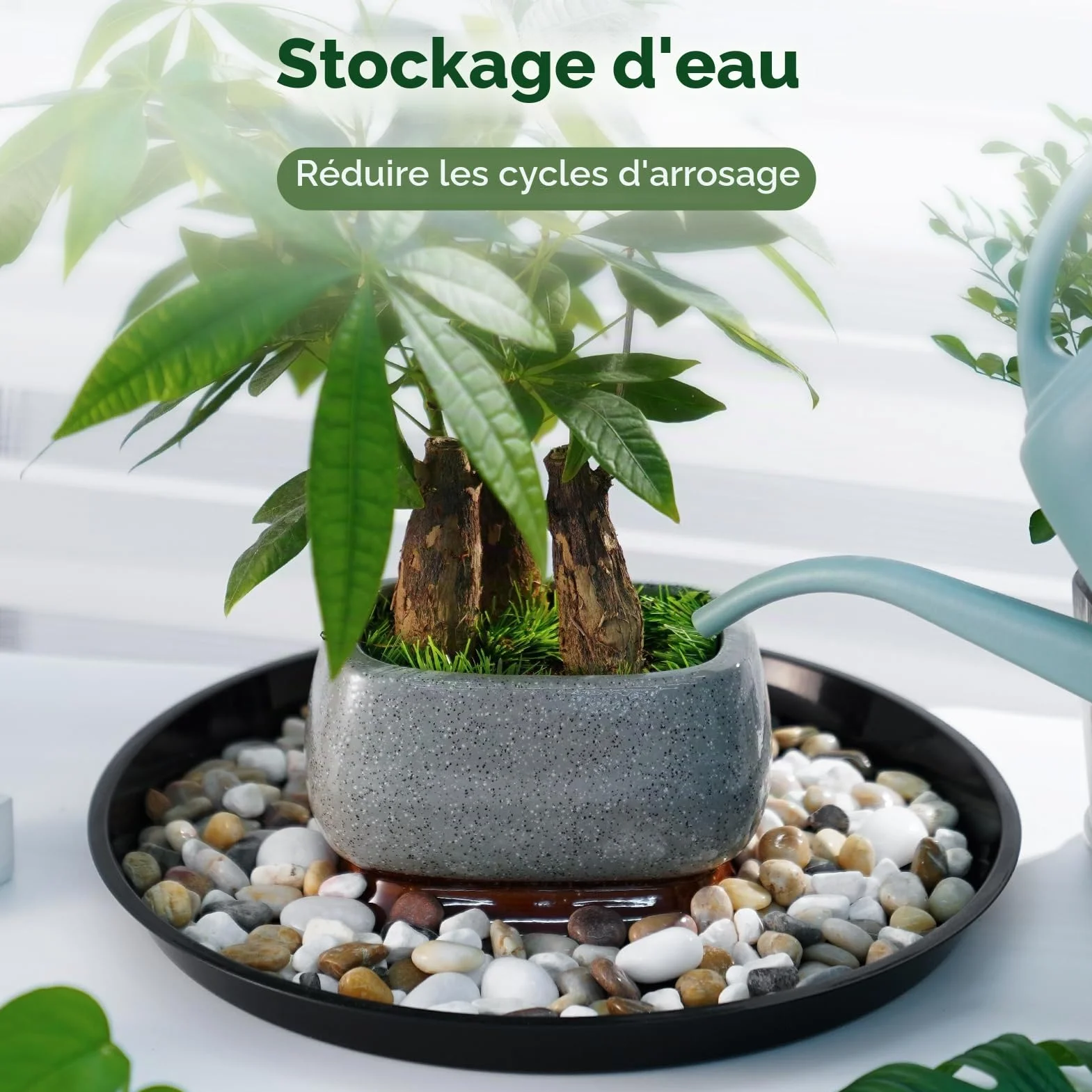 Sous-pots 40 cm Plastique pour Plantes Intérieur Extérieur Lot de 6