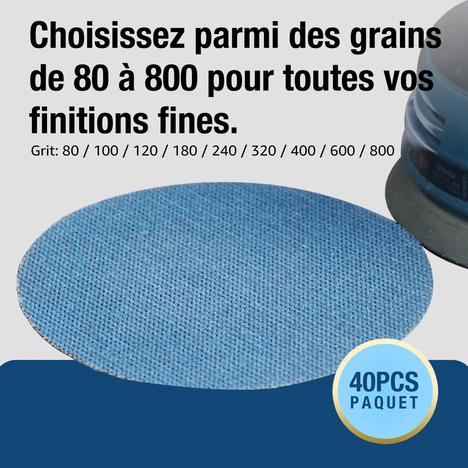Disques Abrasifs 125mm Grain P80-320 Papier à Poncer en Filet Céramique, Fixation Autoagrippante Disque à Poncer Papier de Verre pour Ponceuse Orbitale, Ponçage Sans Poussière Bois Métal Mur