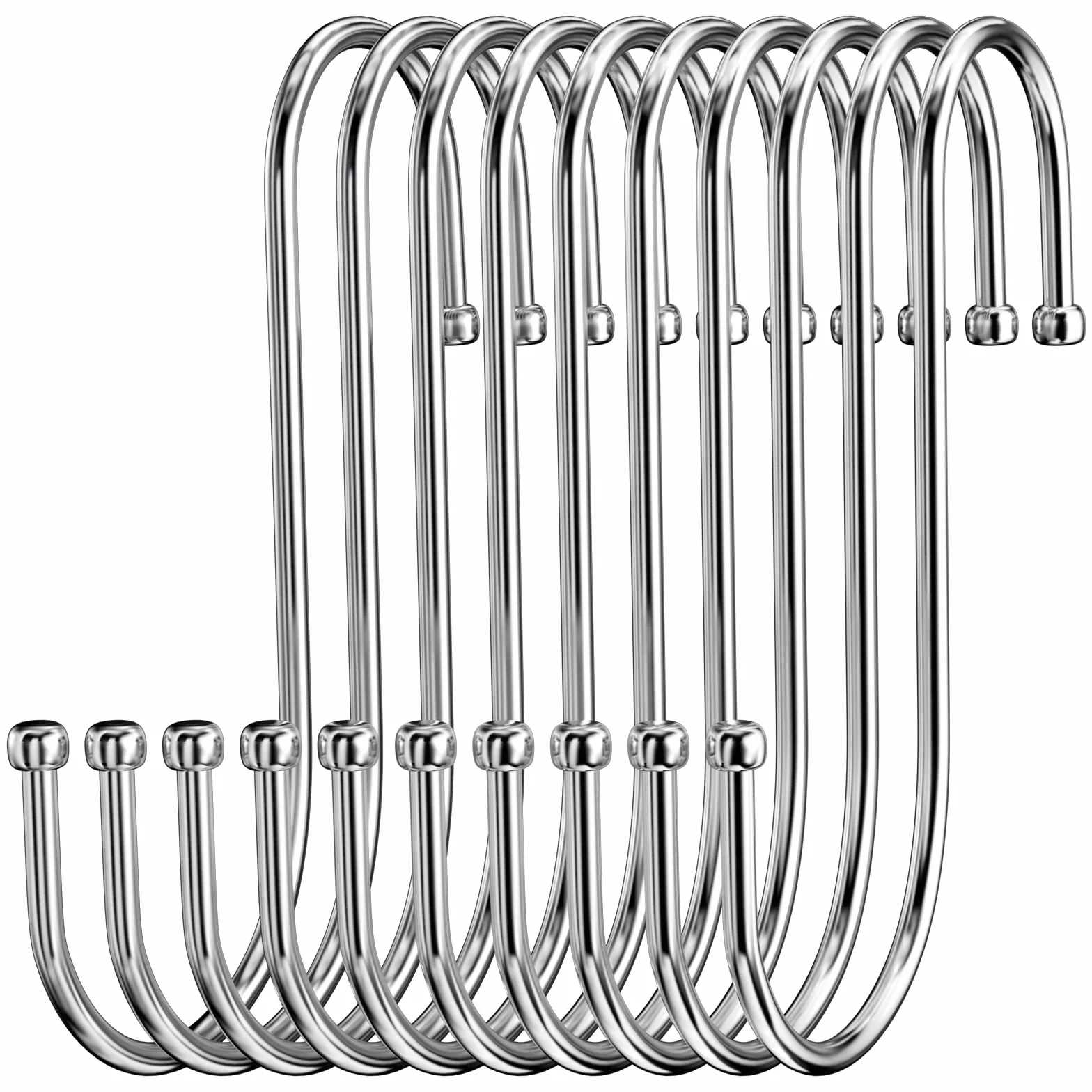 Crochet S Acier Inoxydable Lot de 10, Crochet Double Métal Robust pour Suspendre Tasses Vêtements Pots Bols Cuisine Jardin