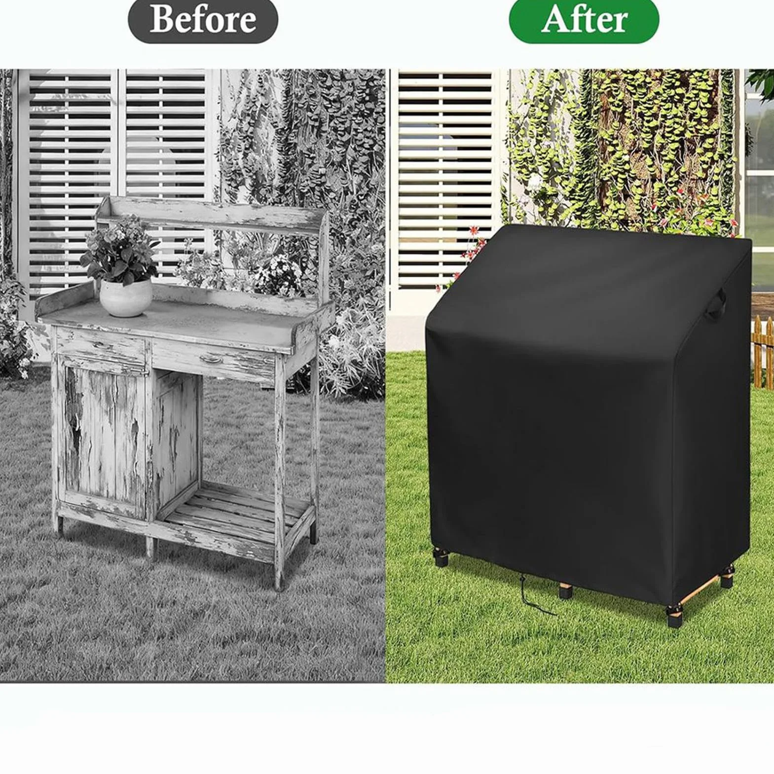 Housse de table de rempotage de jardin anti-UV 122 x 50 x 114 cm protection intempéries