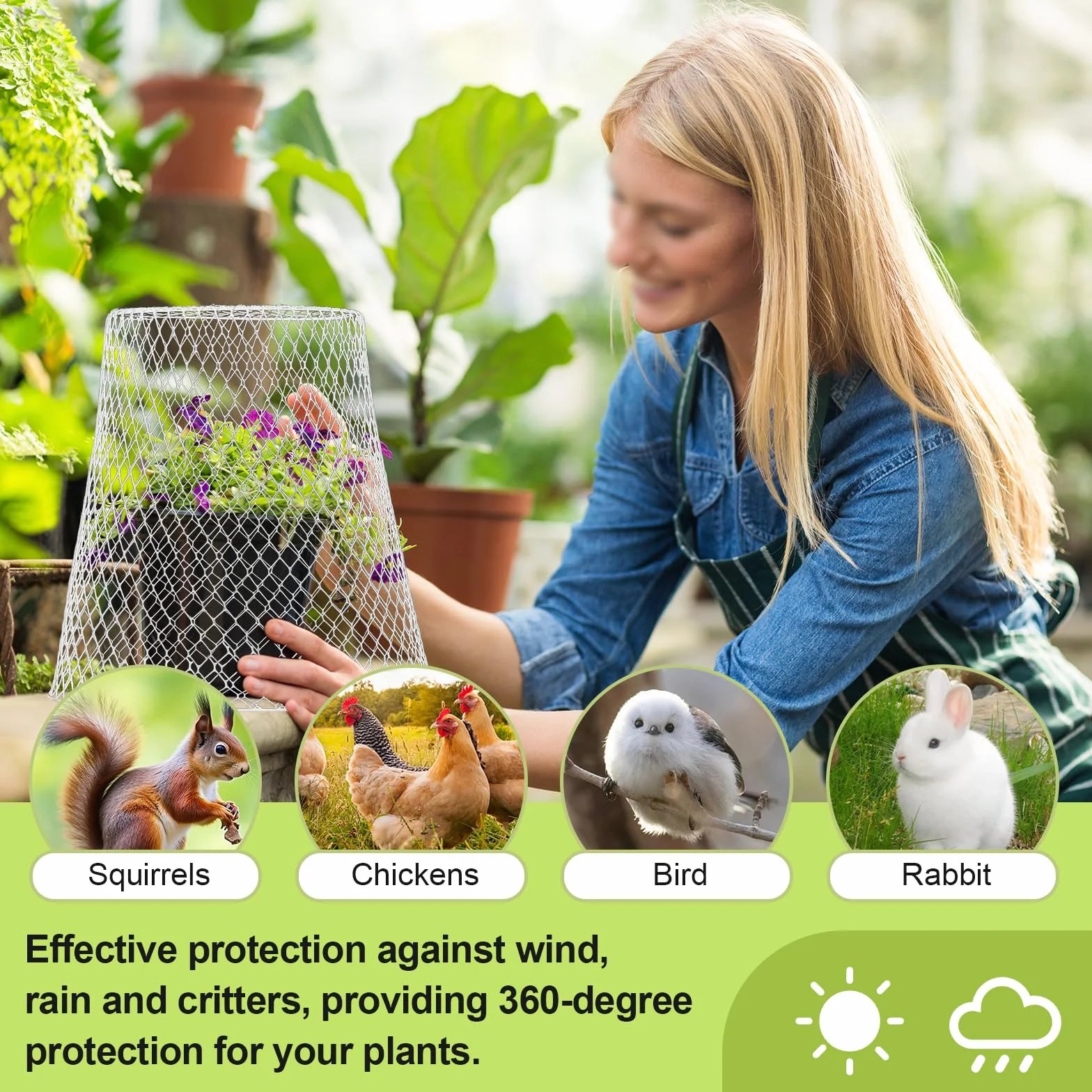 Cloche de Jardin en Métal 10PCS, Protection Plante, Blanc