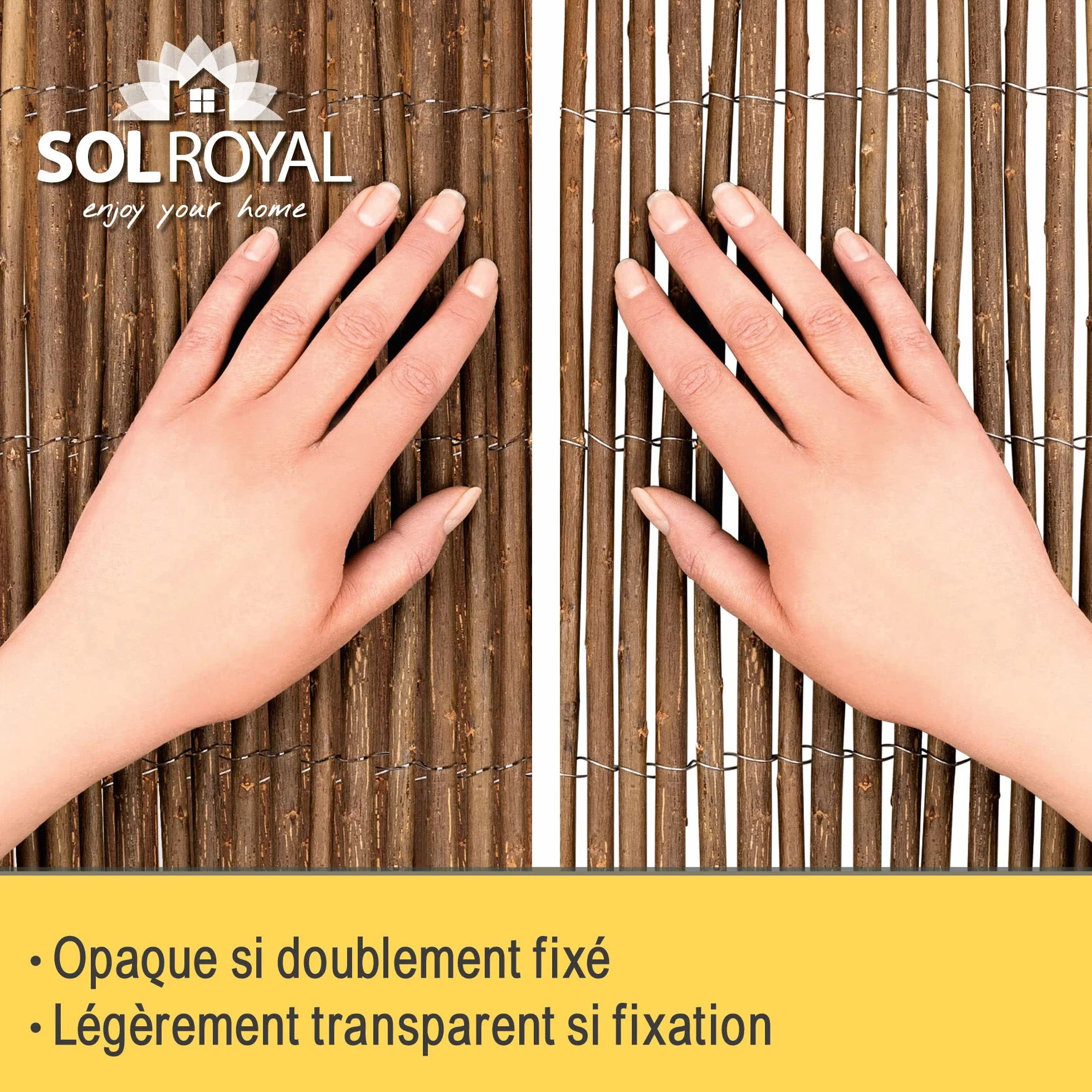 Sol Royal Canisse en Osier Brise-Vue Balcon 500x160 cm Pare Soleil Terrasse Protection Vent Saule