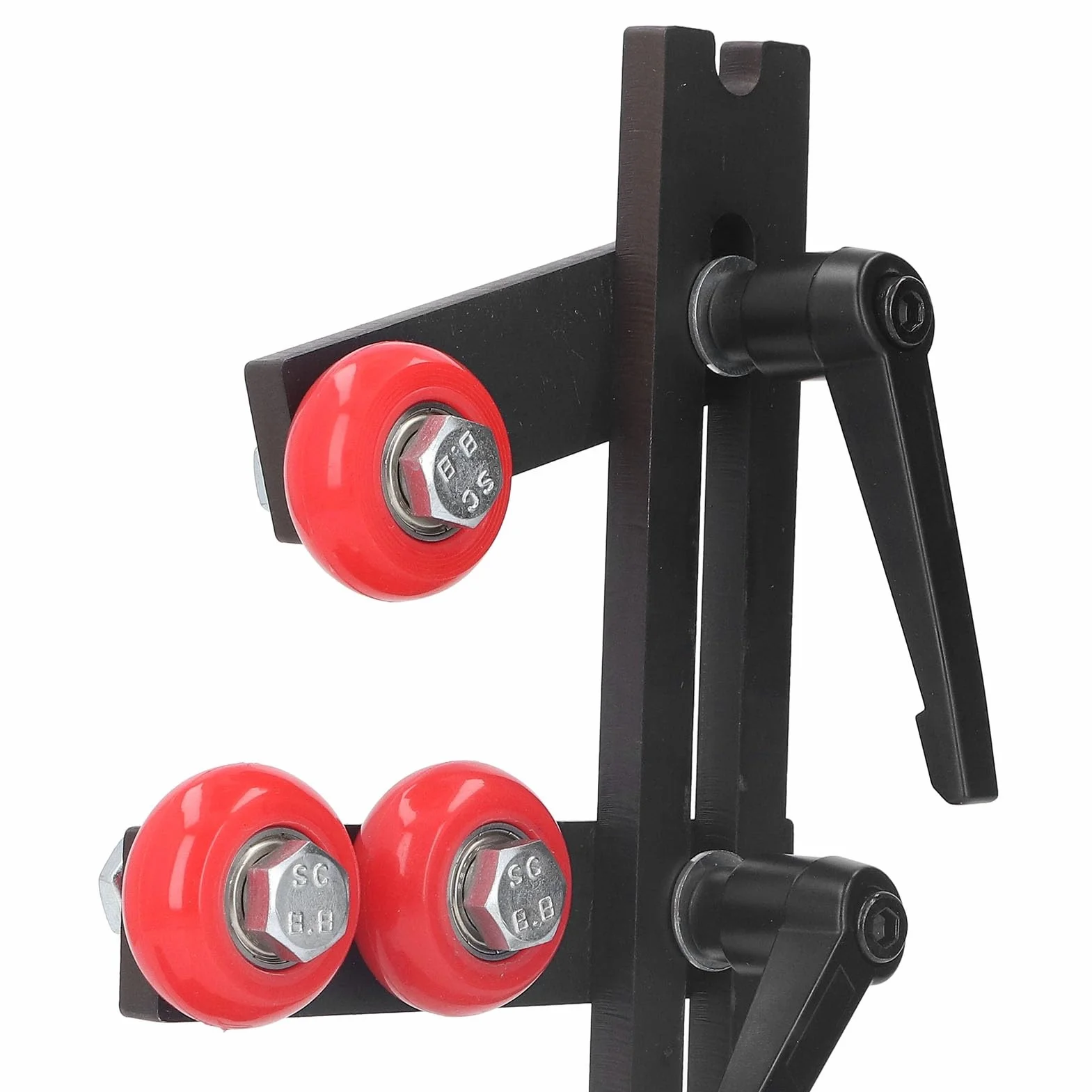 Lunette pour à bois, 2023 Upgrade L Shape Steady Rest, lunette en fonte avec 3 roues de fixation, position des roues ajustable, outils pour à bois (noir)
