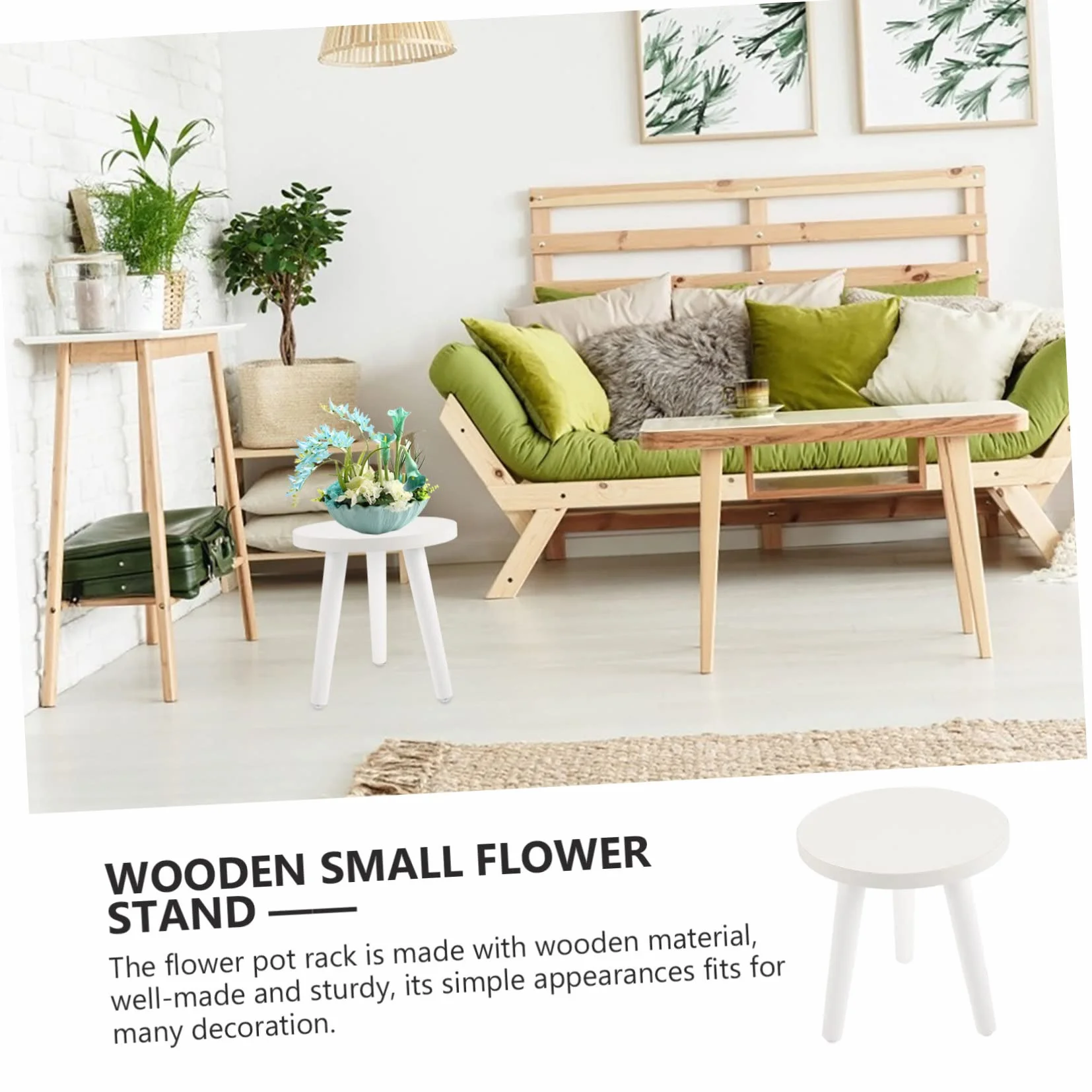 Happyyami Présentoir En Bois D'Intérieur Pour Plantes Support Pot De Table Rustique
