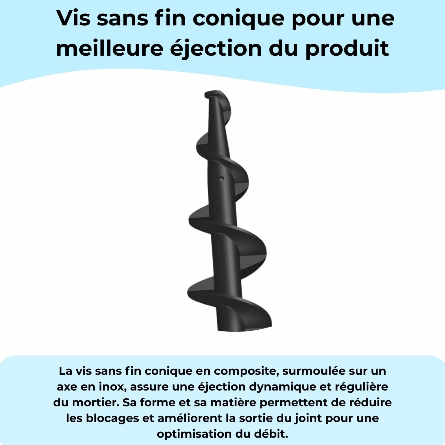 Jointoyeuse – Applicateur Rapide de Joint Mortier, Compatible avec tout type de Visseuse/Perceuse, Dosage Précis, Pour Murs en Pierres ou en Briques, Accepte Tous Types de Joints Fins