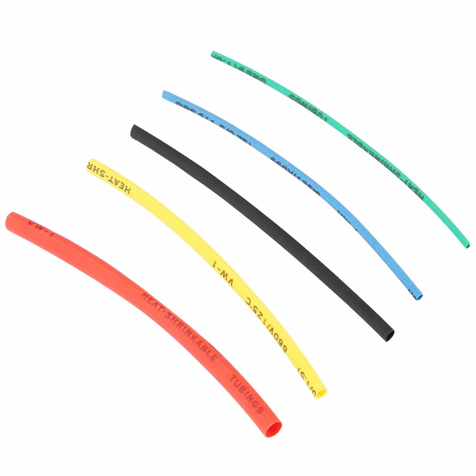 100pcs XLPE Thermorétractable Fil Électrique Câble Isolé Gaine Wrap Assortiment Tube Kit 5 couleurs 5Tailles 100mm pour Câble Joint Réparation Protection Mécanique