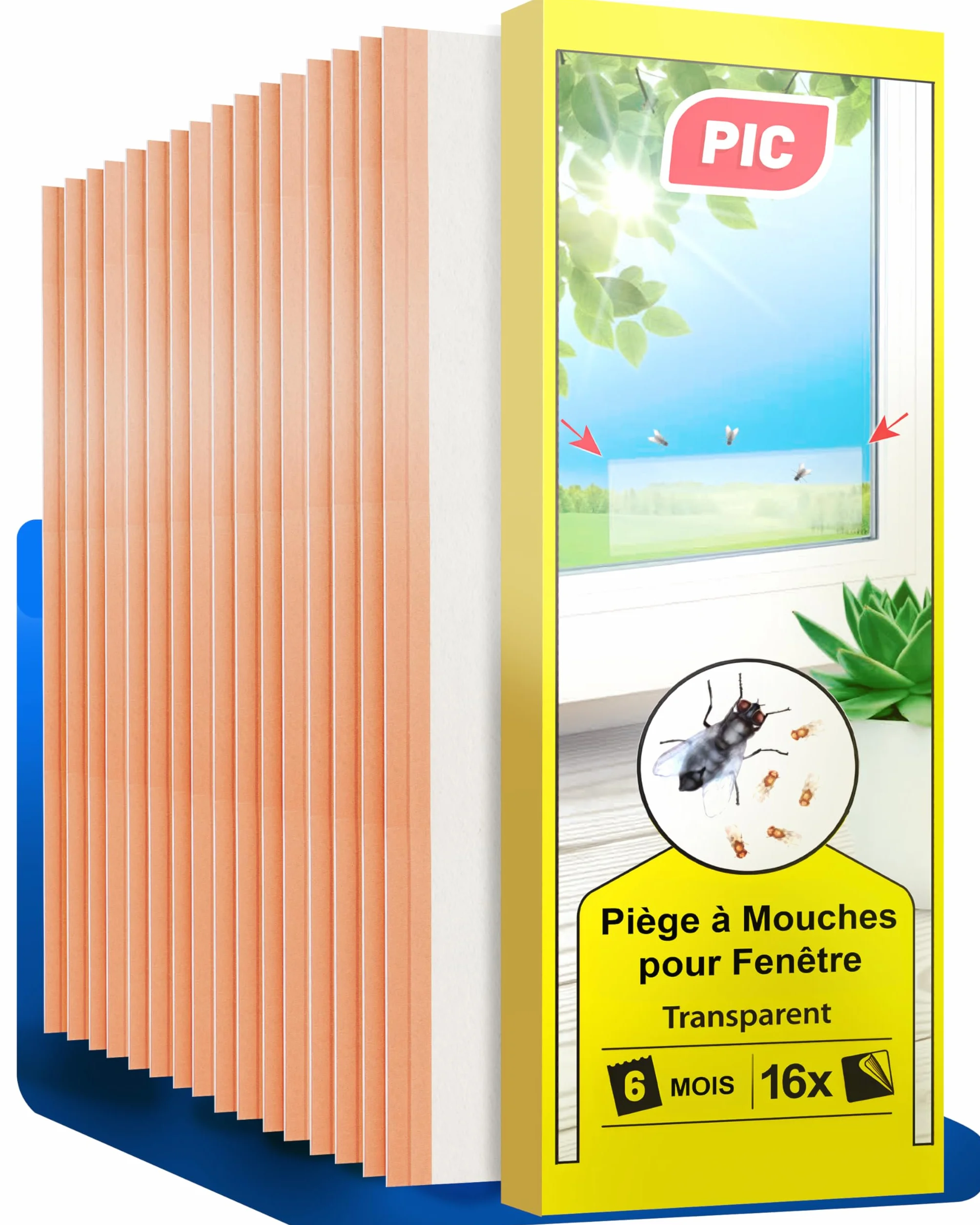 Piège à Mouche pour fenêtre 16 pièces Anti Mouche, Attrape Mouche Non Toxique inodore