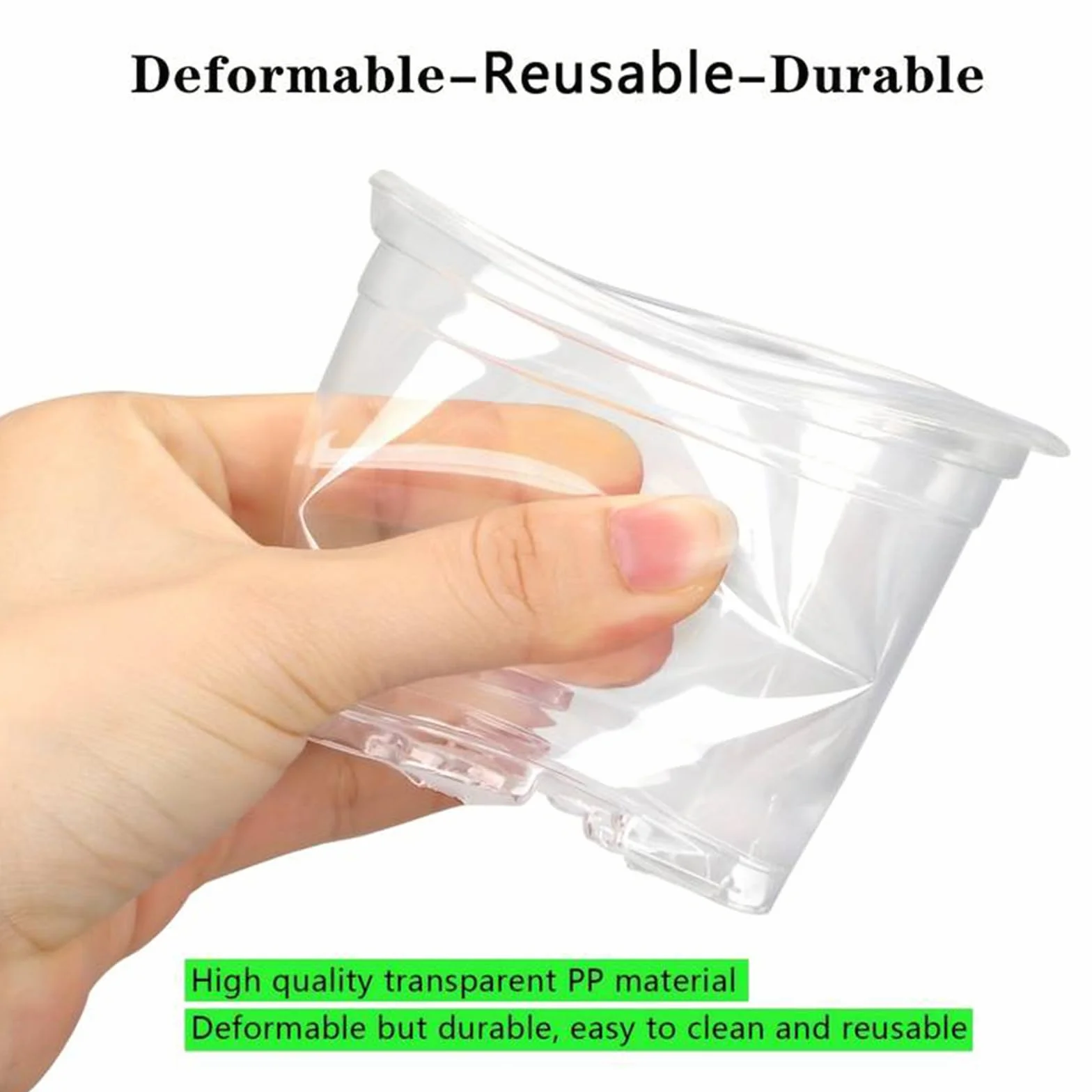 Lot de 10 Pot Plastique Plante avec Couvercle 10cm Transparent Orchidée Ronds