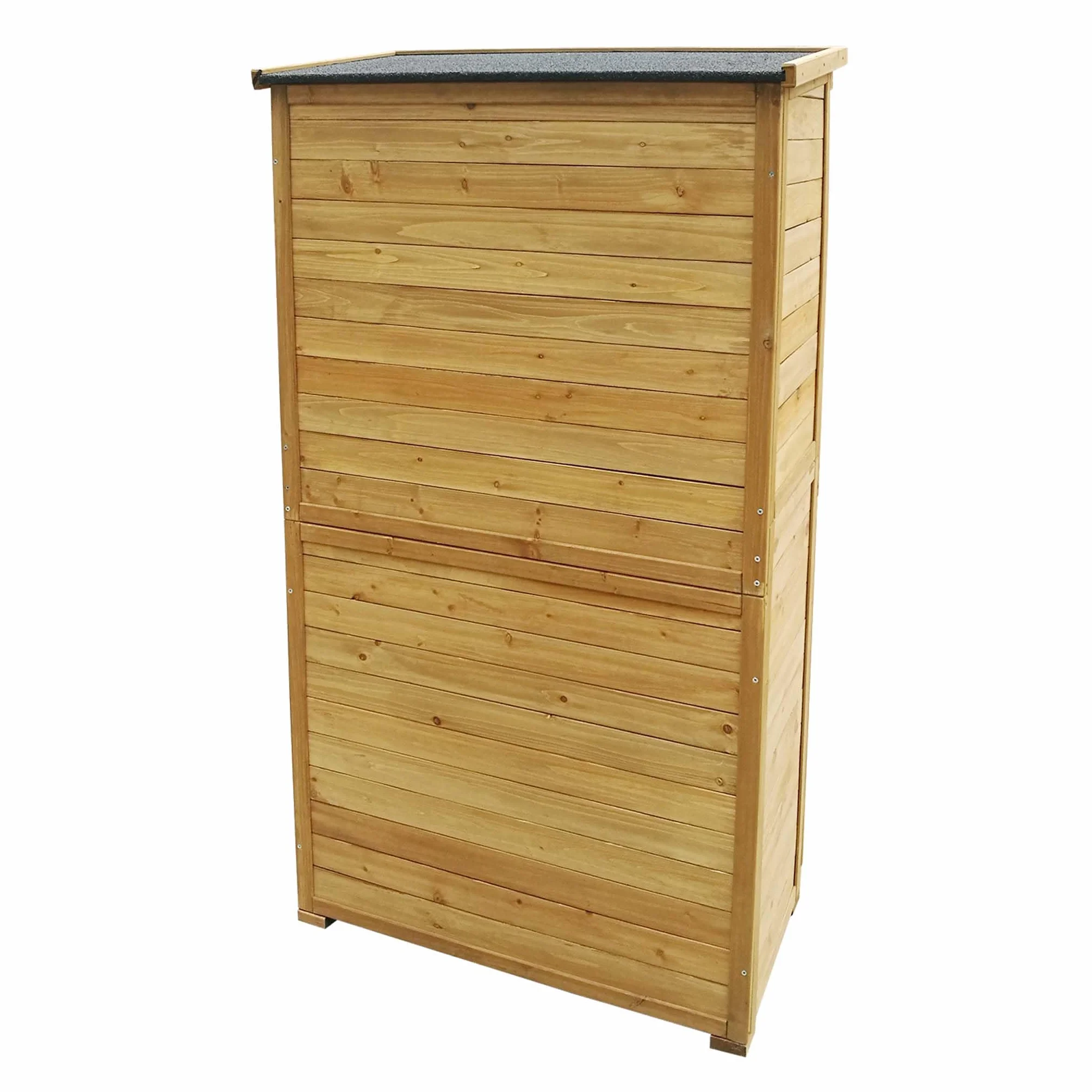 Armoire de Jardin 870x465x1600 mm Bois d'épicéa Toit bitumé Rangement Outils Wiltec