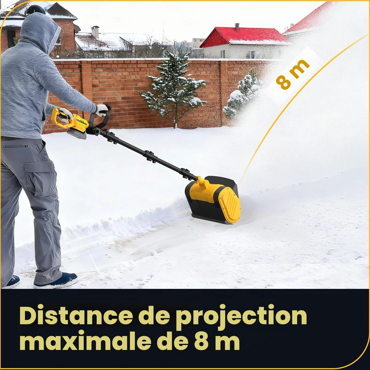 Souffleuse À Neige sans Fil 20V 28 cm 2400 TR/Min 3000 mAh