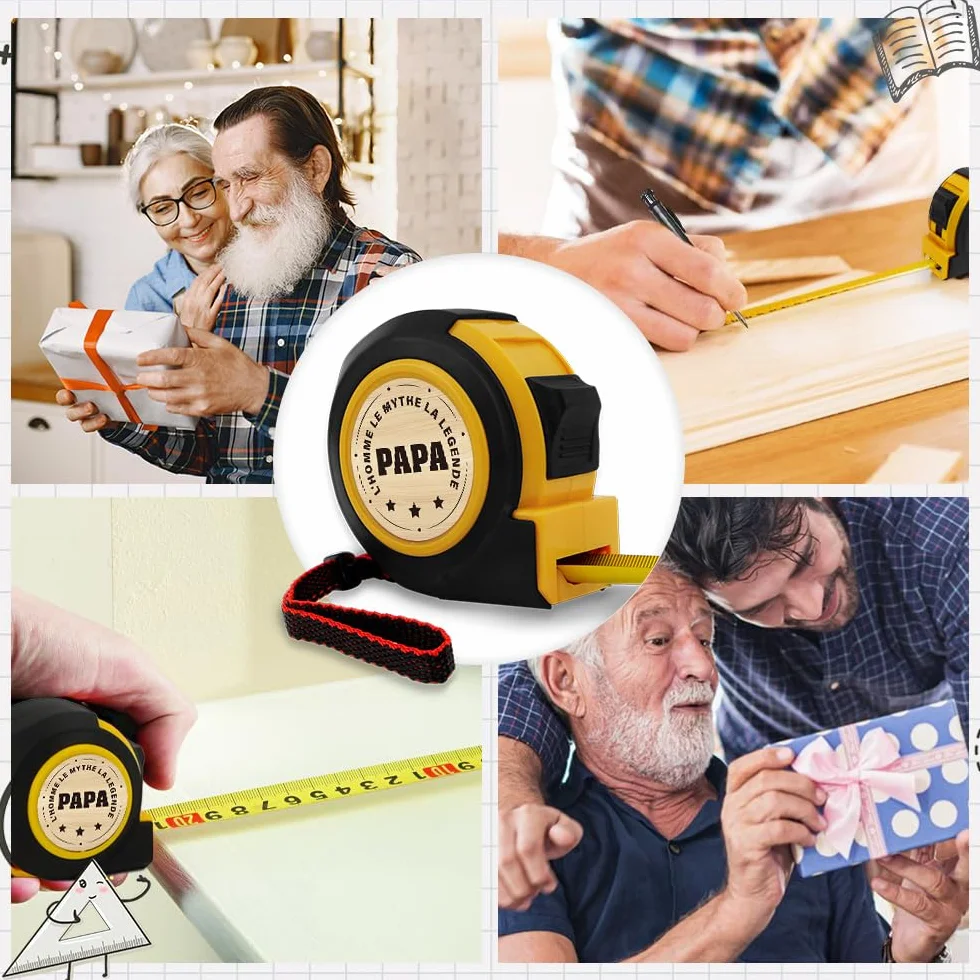 Cadeau Papa Mètres à ruban Résistant pour Fête des Pères Noël Anniversaire