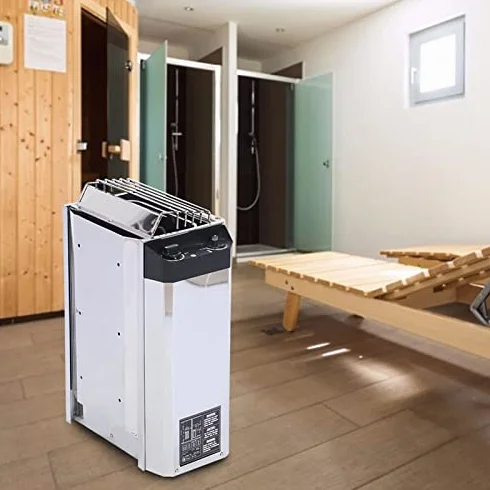 Acouto Poêle de Sauna Électrique en Acier Inoxydable, 3 KW, avec Contrôle Thermostatique Intelligent pour Petites Salles de Sauna