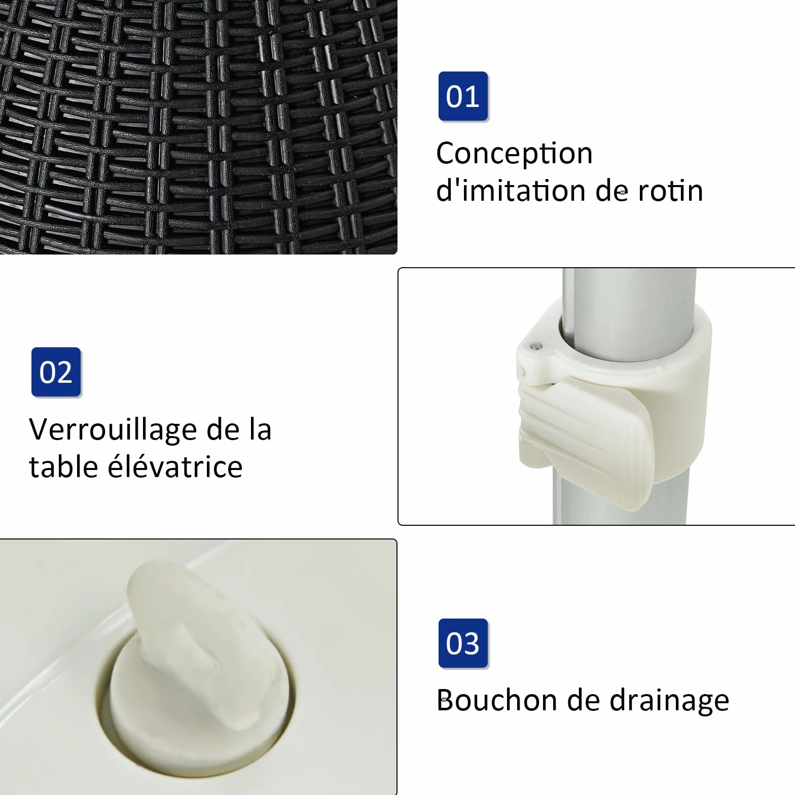 Table Glacière 30L Seau à Glace Imitation Rotin avec Plateau Relevable 2 en 1
