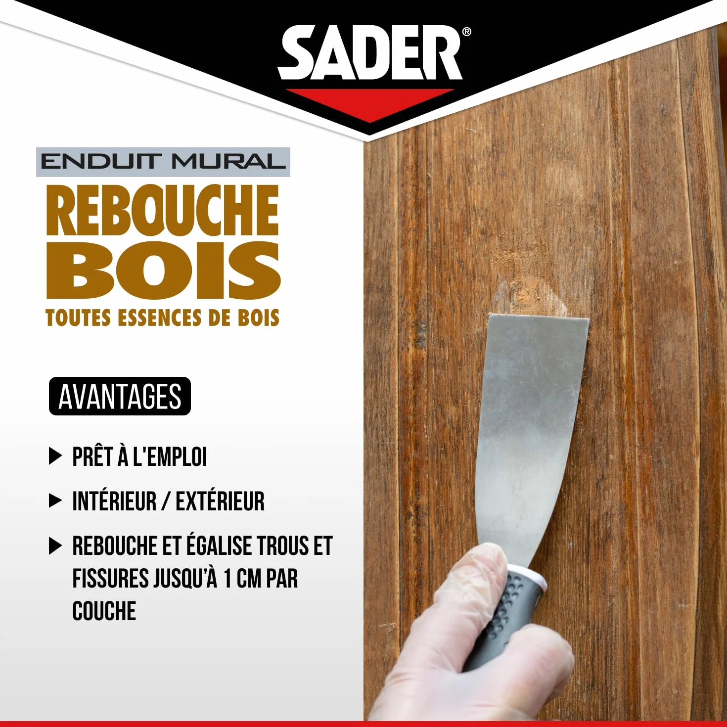 SADER - Sader Enduit de rebouchage bois - Conditionnement 330GR