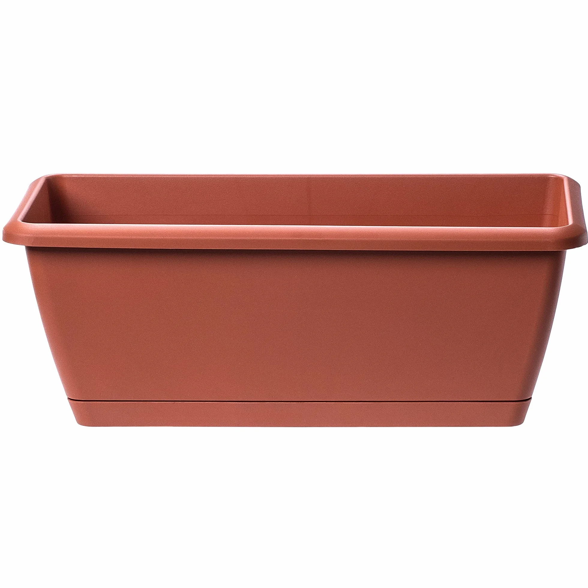 KADAX Pot de fleur 40 cm Terre cuite - Pot de plantation en plastique avec sous-plat résistant aux intempéries