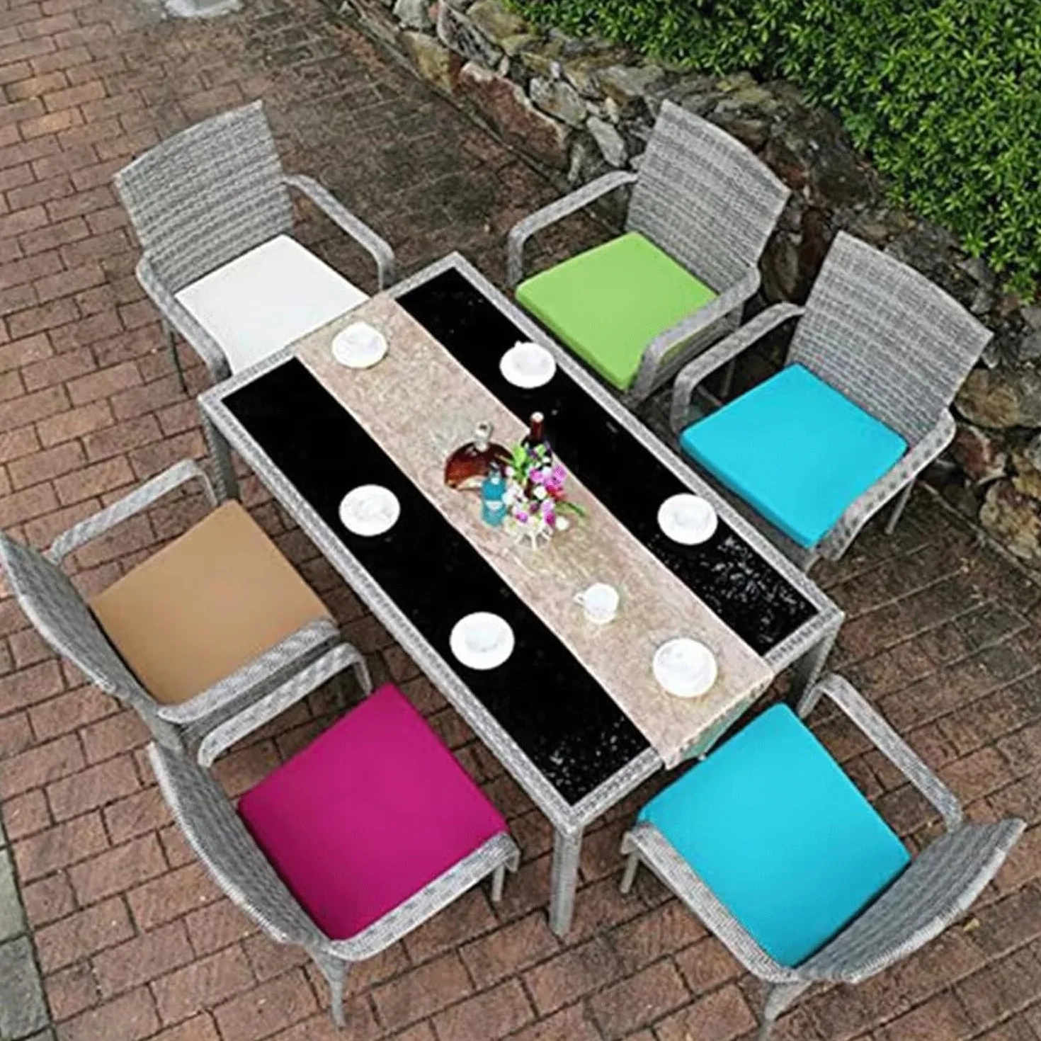 uyeoco Housse de Coussin Exterieur 60x60/45x45/50x50cm Impermeable Jardin Canapés
