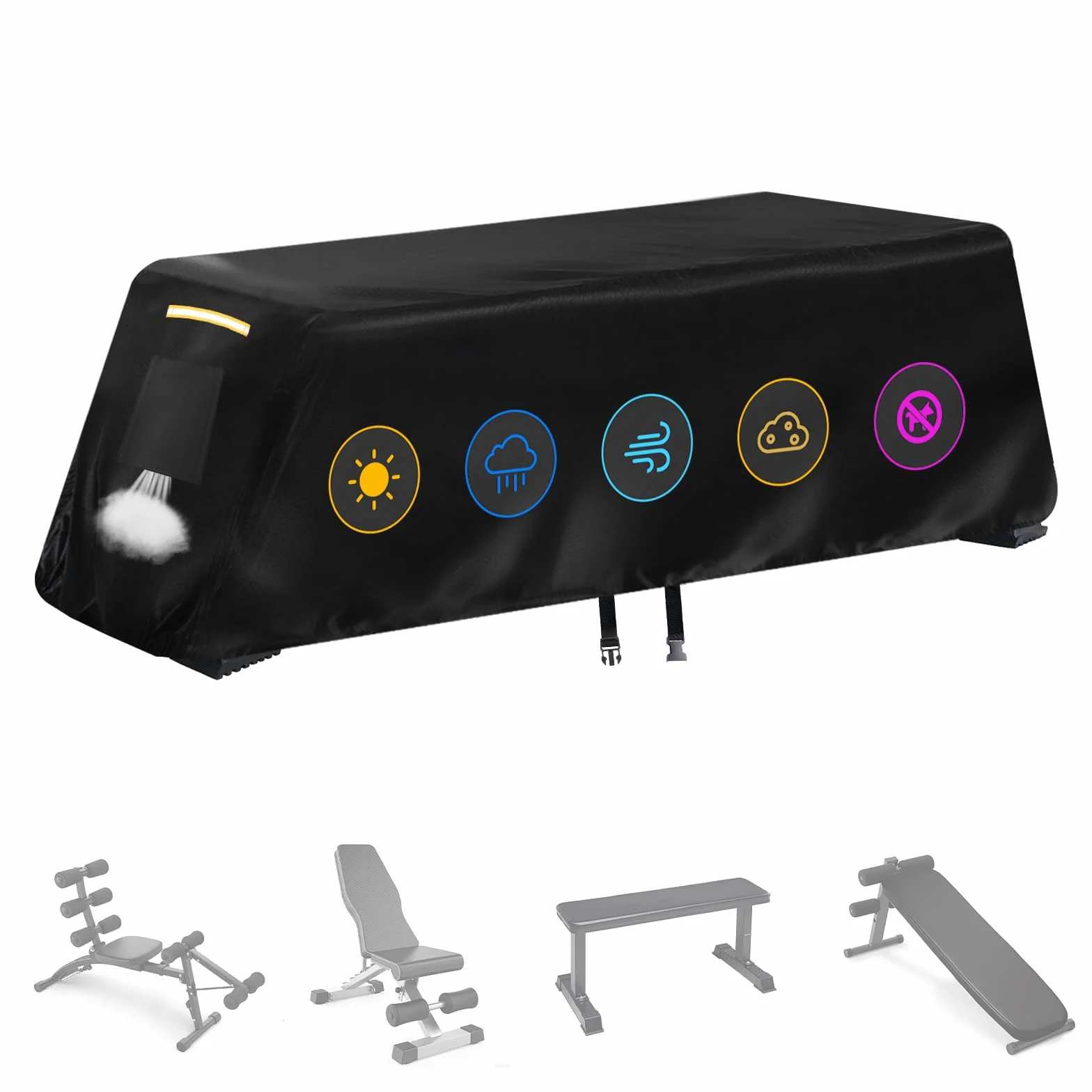 Housse pour banc de musculation 420D Oxford imperméable extérieur protection toutes saisons