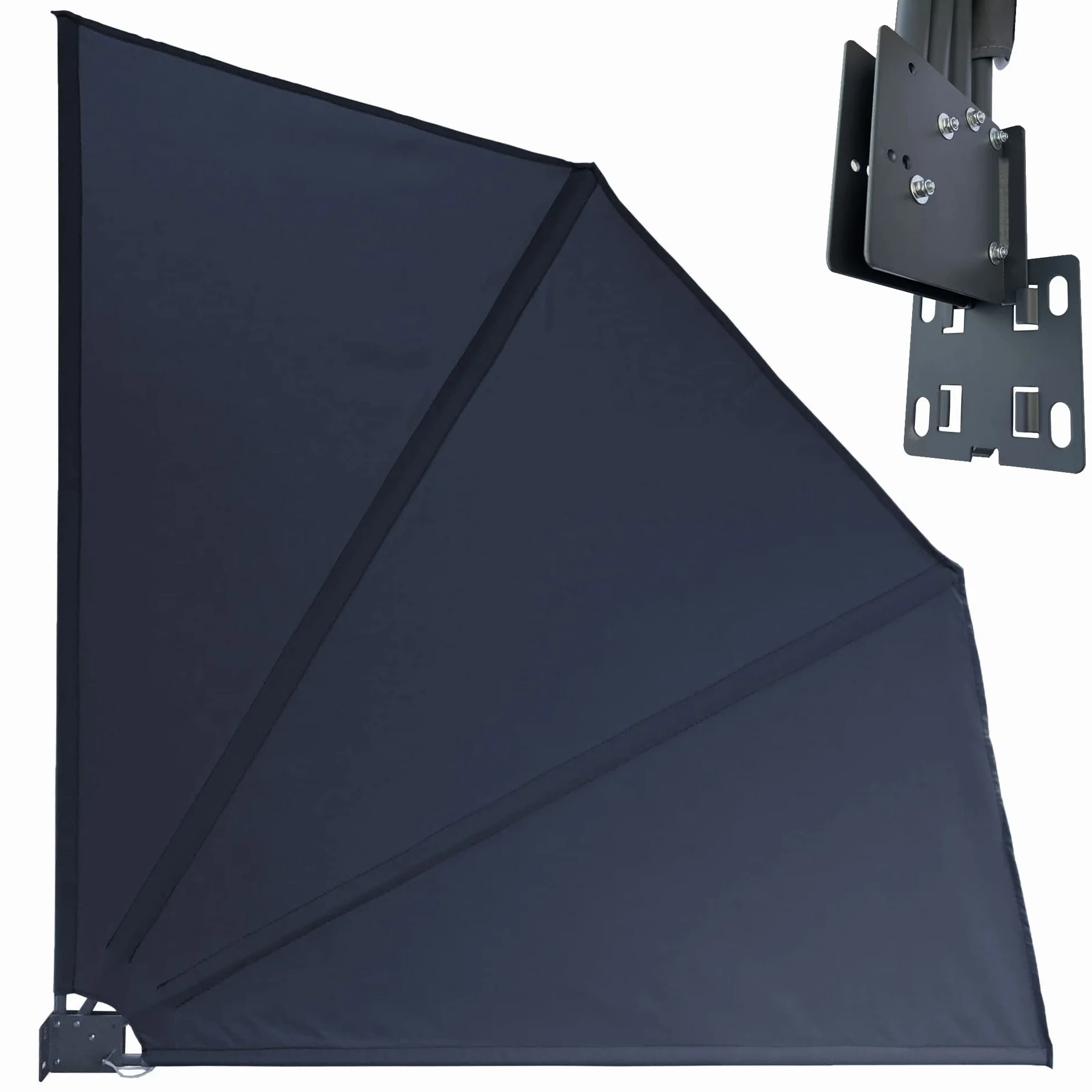 Quick Star Brise-Vue en Tissu pour Balcon Gris 115 x 115 cm