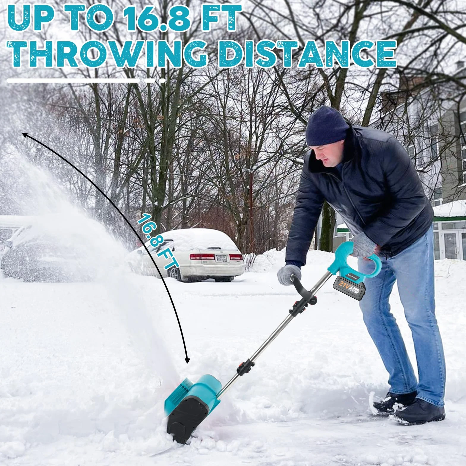Fraise à Neige sans Fil 800W 28cm 2x3000mAh Moteur sans Balais
