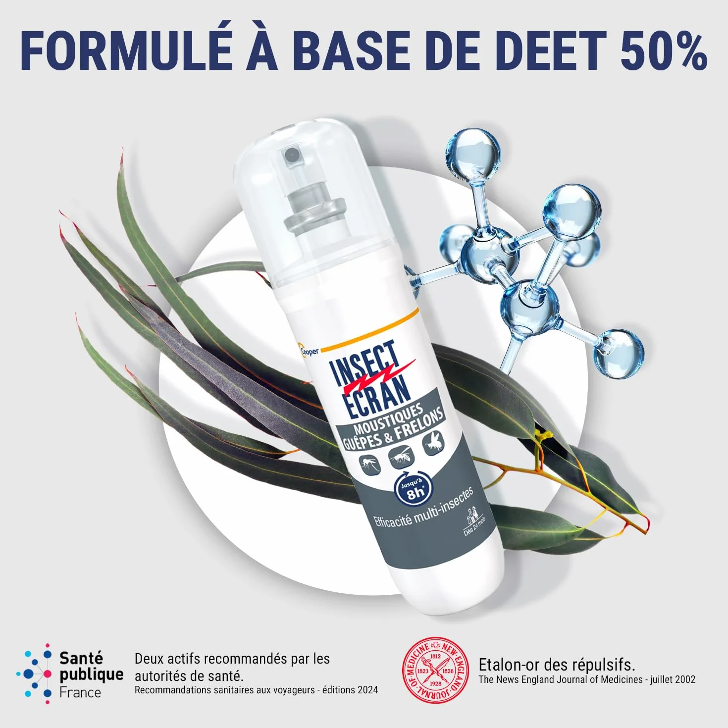 INSECT ECRAN Spray Anti-moustiques 100 ml protection piqûres moustiques guêpes frelons