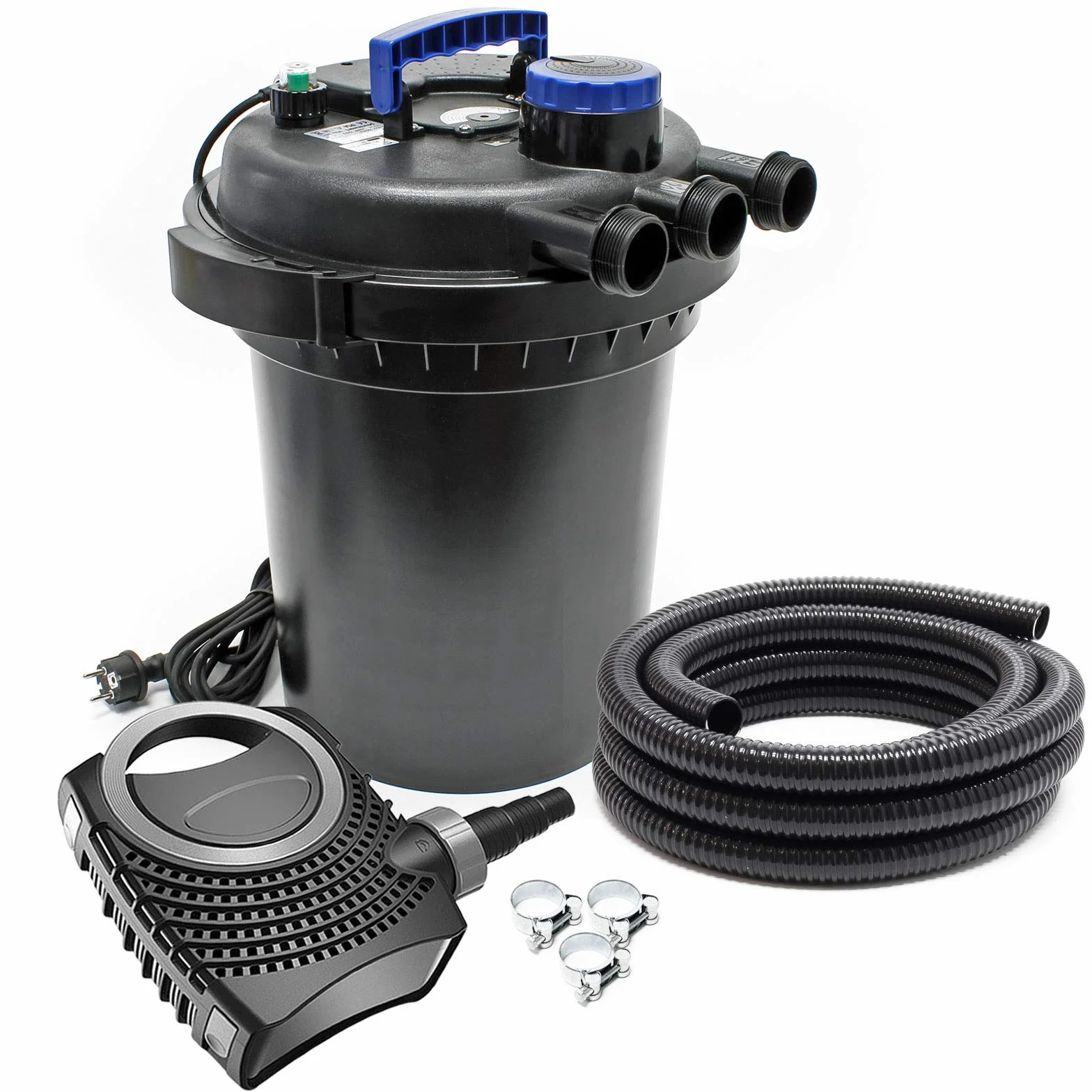 SunSun CPF-250 Filtre de bassin à pression 10000 L 11W UV NEO3800 SuperEco pompe 3600l/h 20W 5m Tuyau 38mm