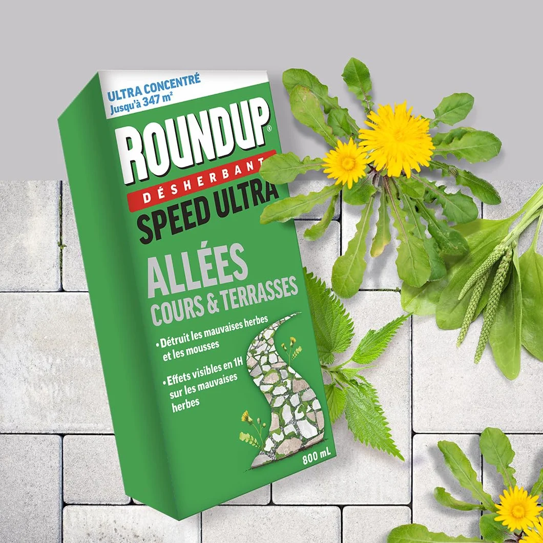 ROUNDUP Désherbant Concentré 2-en-1 Mauvaises Herbes & Mousses 400ml