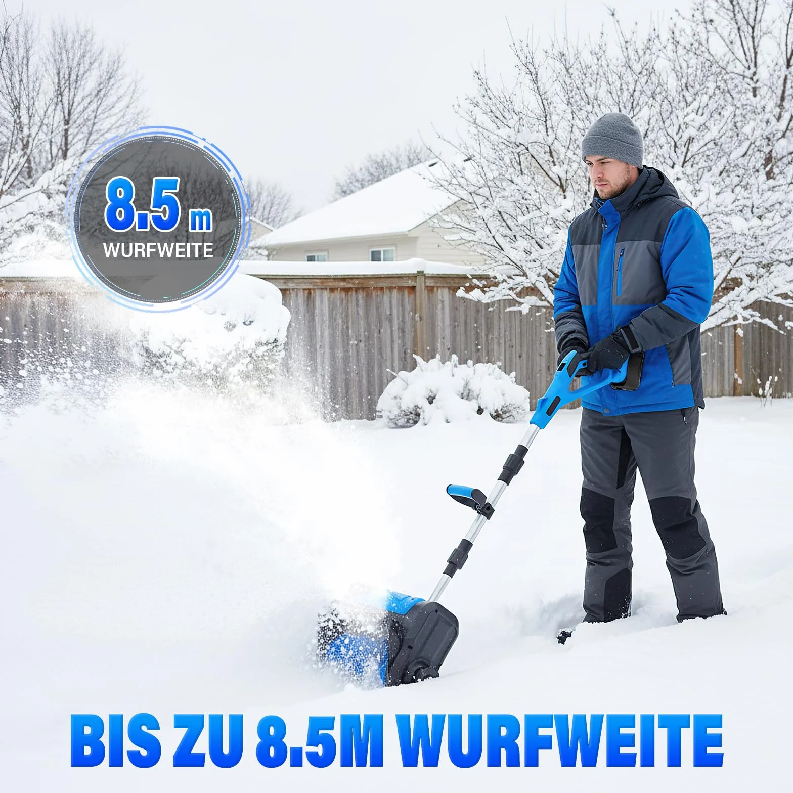 Makita 21 V Souffleuse à Neige sans Fil 1000W, Largeur 30 cm, Distance 8,5 m