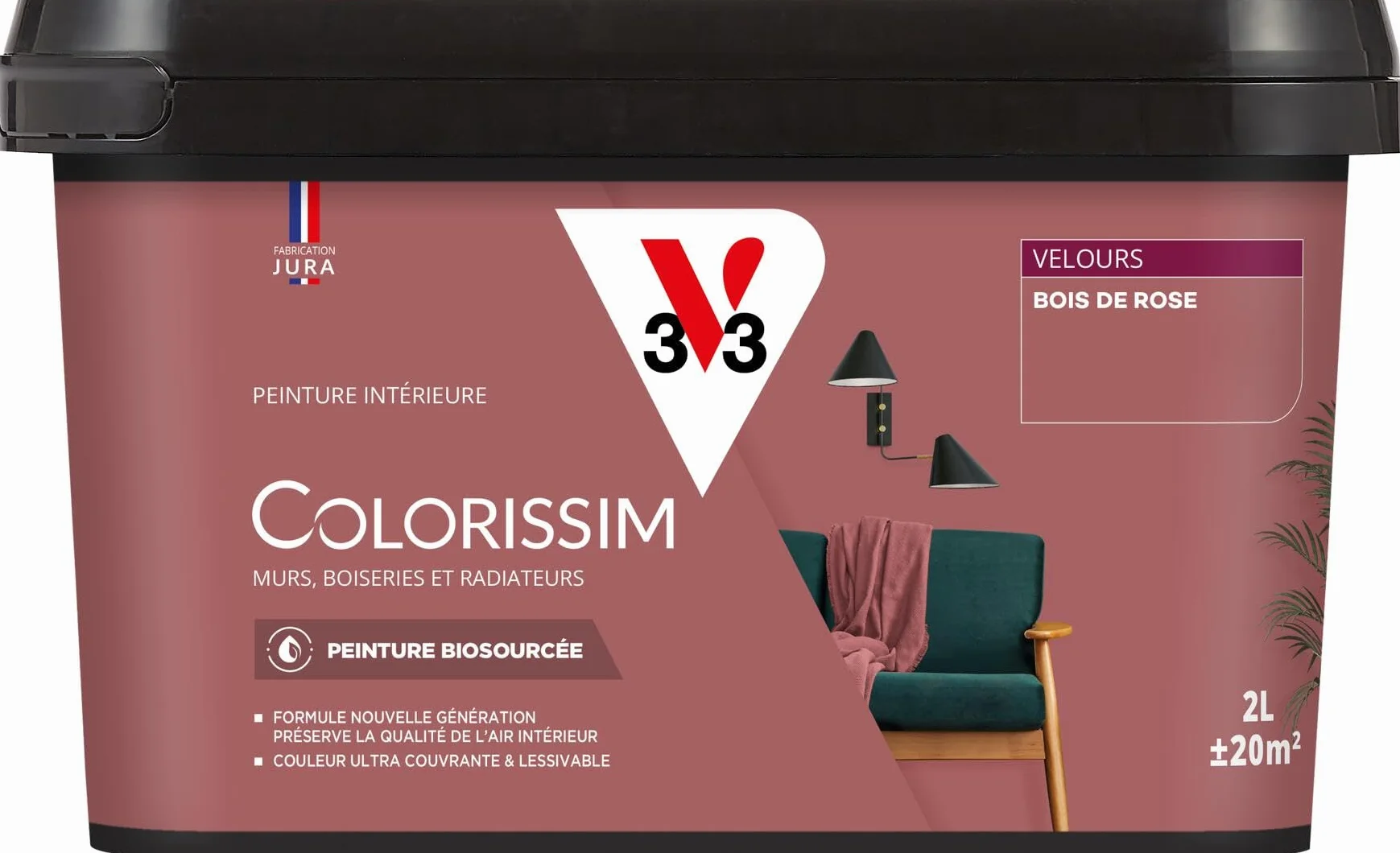 V33 Peinture multi-supports Colorissim® Bois de rose Velours 2L