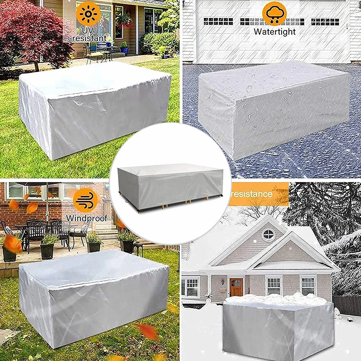 Housse de Protection Jardin 420D Oxford Imperméable 180x90x75cm Argent