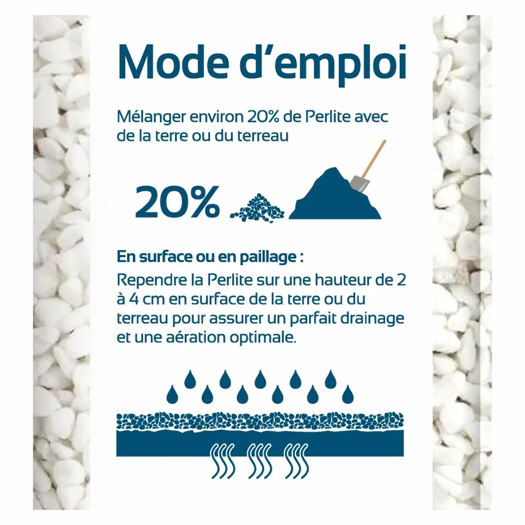 Perlite pour Plante 3L TONUSOL – Minéral Naturel, Drainage et Aération des Substrats, Régule l'eau et Air, Allège Terreaux, Fabriqué en France