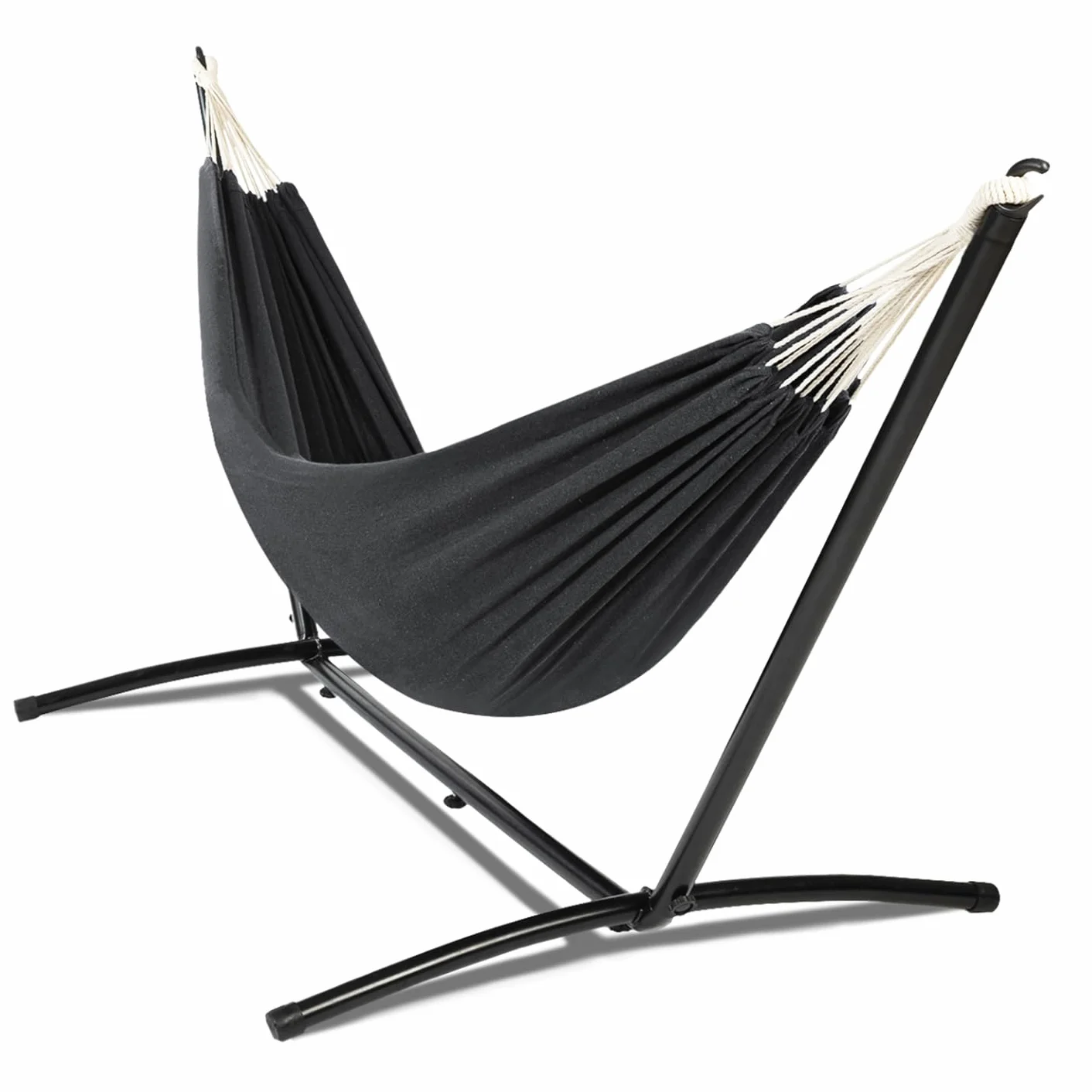 Hamac avec Support métal Toile Gris Anthracite