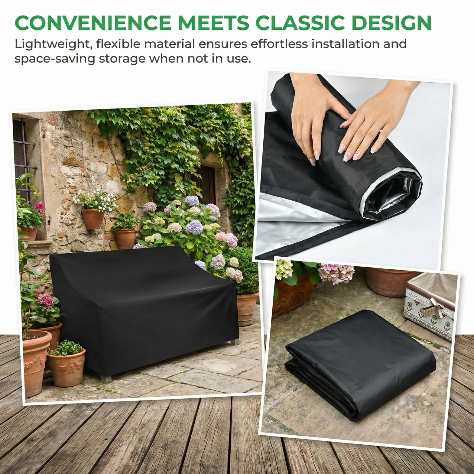 Housse de Banc de Jardin 2 Places Imperméable Oxford 210D Protection Extérieur UV