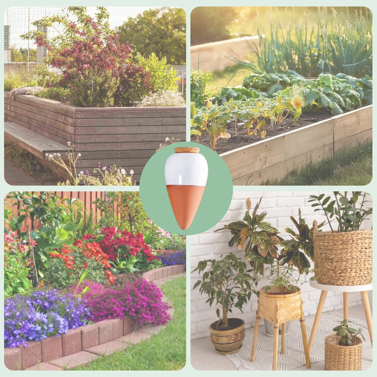 Ollas Terre Cuite à Planter, Arrosage Automatique Écologique pour Plantes Intérieur Extérieur, Système Irrigation Naturel Mini Oyas Terracotta