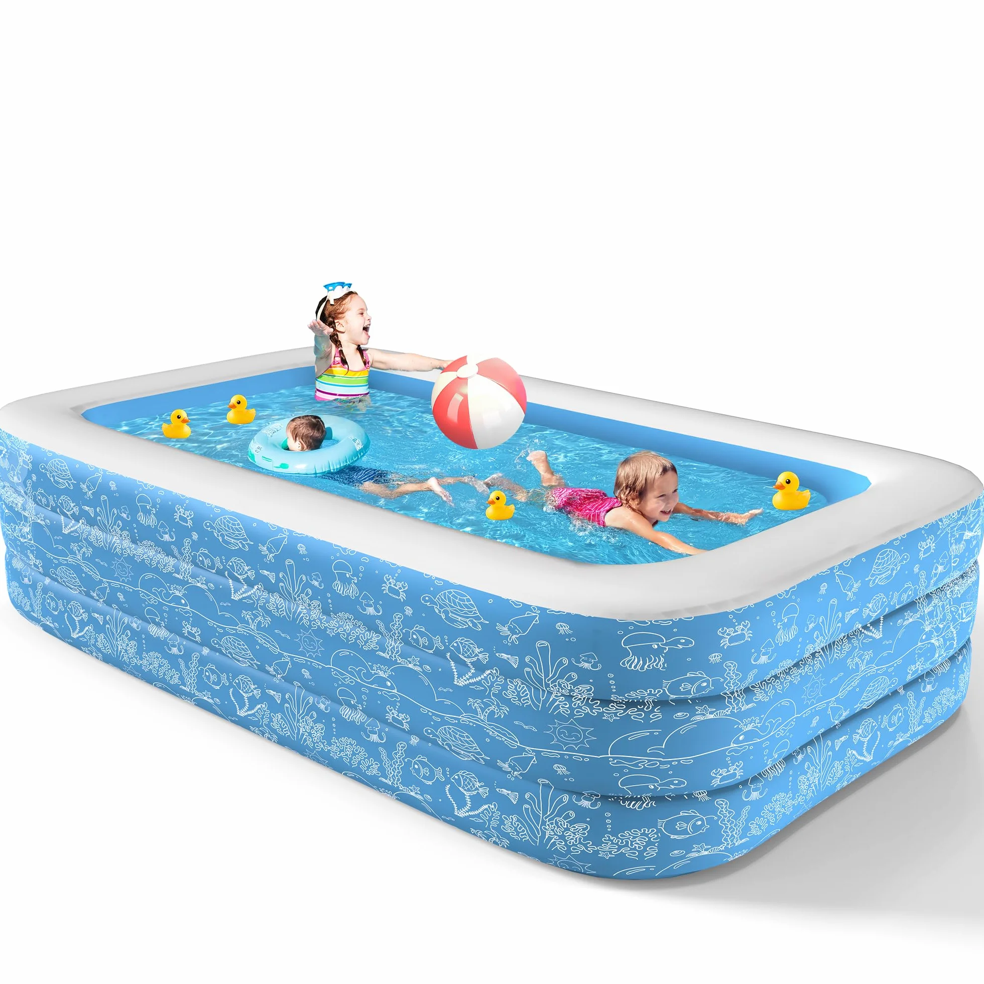 Piscine gonflable 180 x 137 x 58 cm pour enfants et adultes, durable