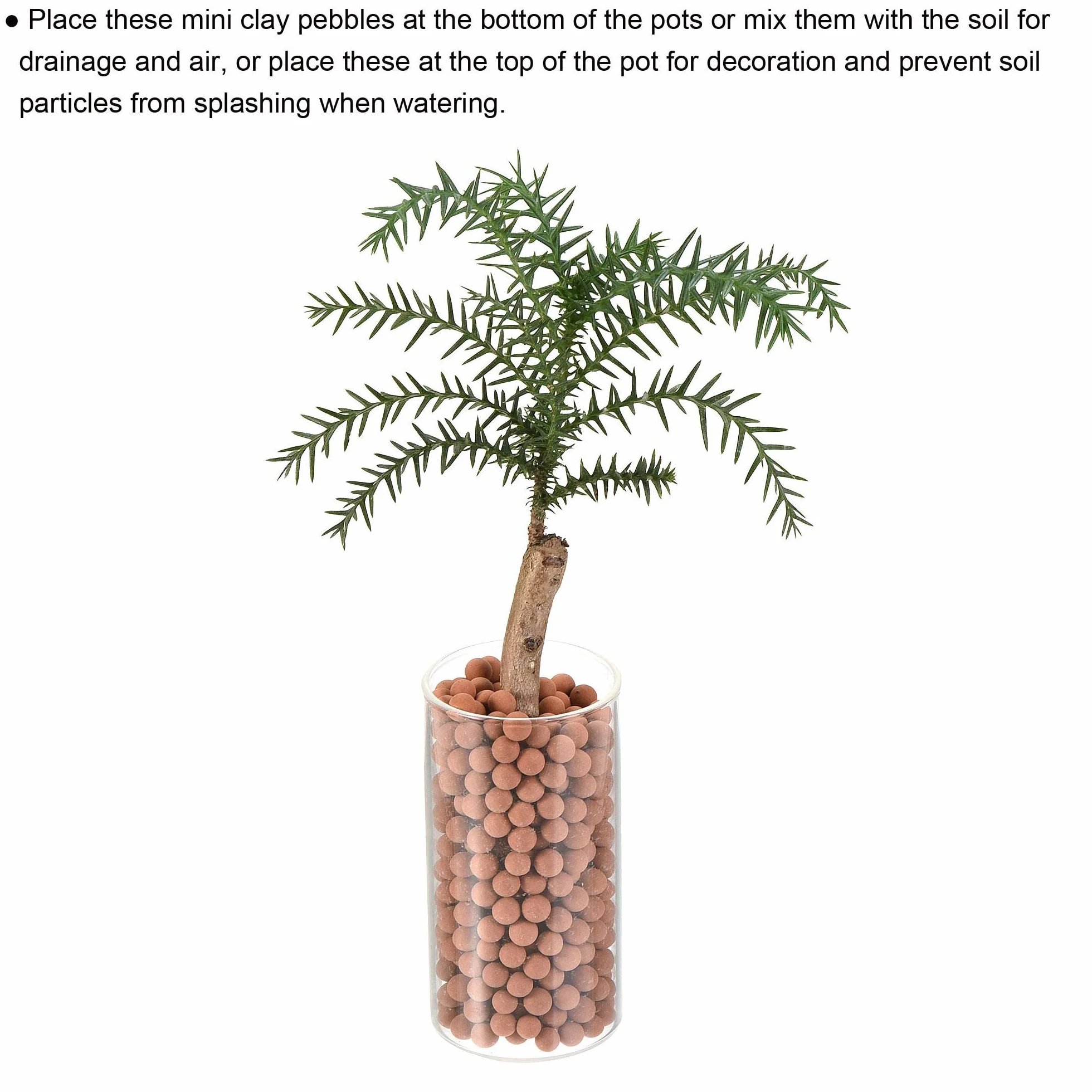 sourcing map Argile Galets 5-6mm 0.22 lbs Rouge Jardinage Boules Hydroponique Culture Vases Bonsai Décoration