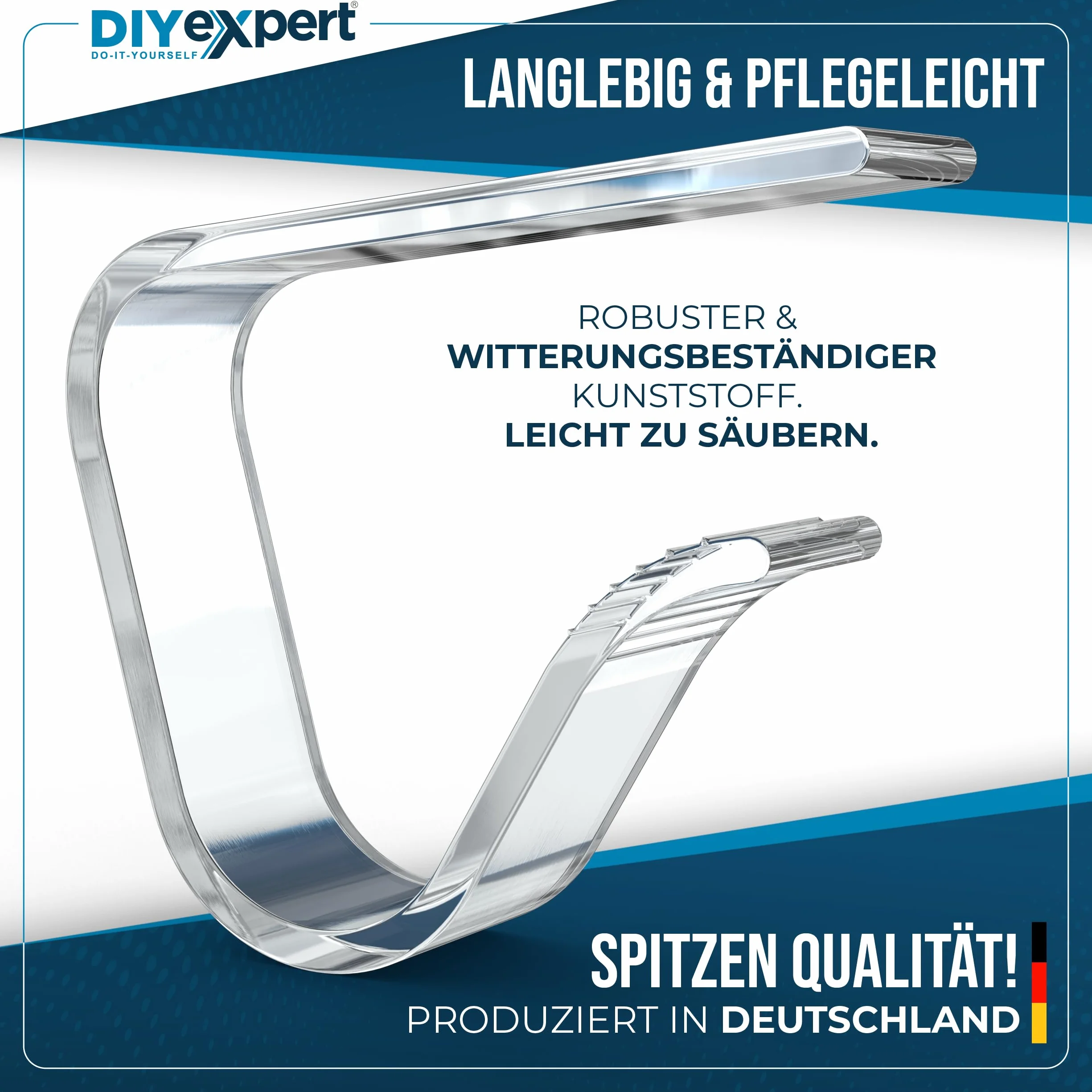 DIYexpert Lot de 8 pinces à nappe transparentes jusqu’à 45 mm - Pinces à nappes stables résistantes aux intempéries antidérapantes pour jardin balcon