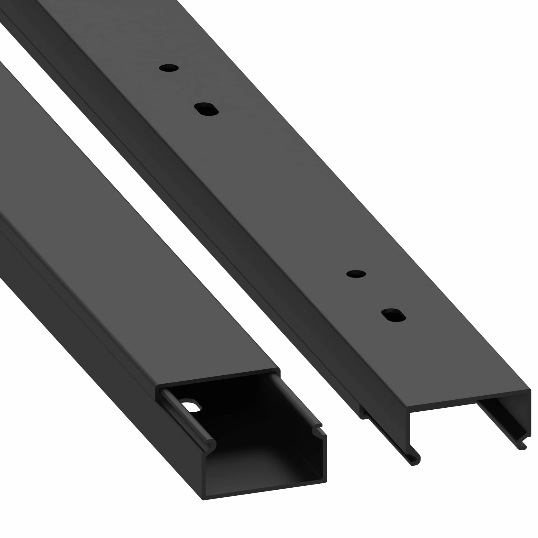 Cablecoach Habengut Goulotte de câble (avec Trou de Montage dans Le Fond) 15 x 30 mm en PVC, Couleur : Noir, Longueur 4 m (4 x 1 m de Longueur)