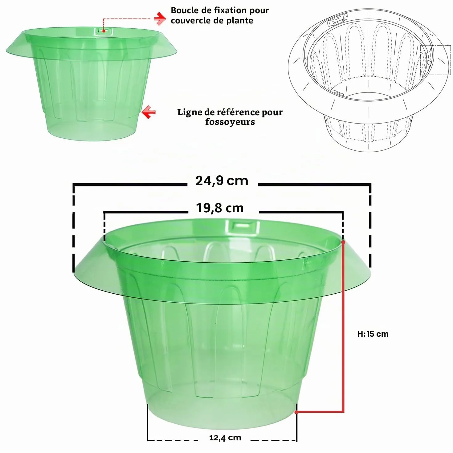 Collier anti-limaces 10 anneaux protection salades choux jardinière surélevée