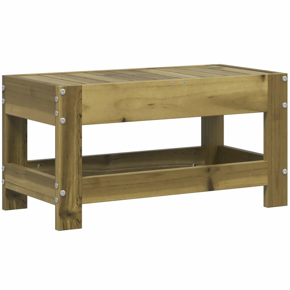 Tabouret de jardin 62 x 30 x 32 cm bois de pin imprégné autoclave design modulaire meubles extérieur balcon terrasse