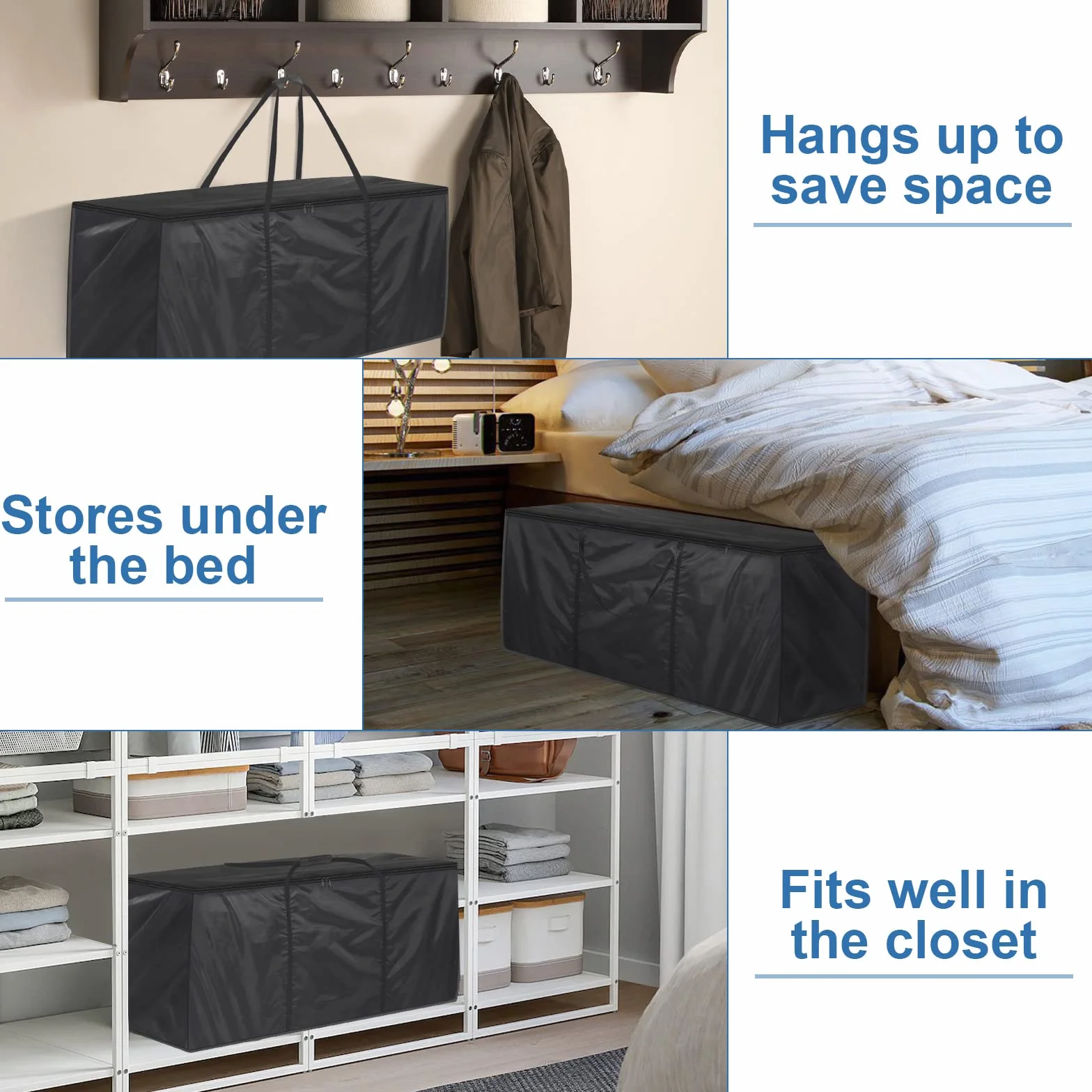 Grand Sac de Rangement XXL 670L Tissu Oxford Anti-poussière 173 x 51 x 76 cm