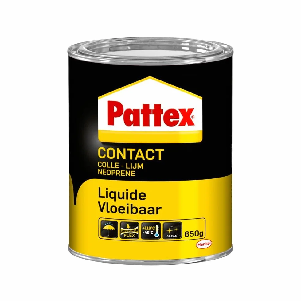 Pattex Colle contact liquide type néoprène - idéal pour l'assemblage et le placage sur tout type de matériaux - Peut être appliqué au pistolet - 650 g