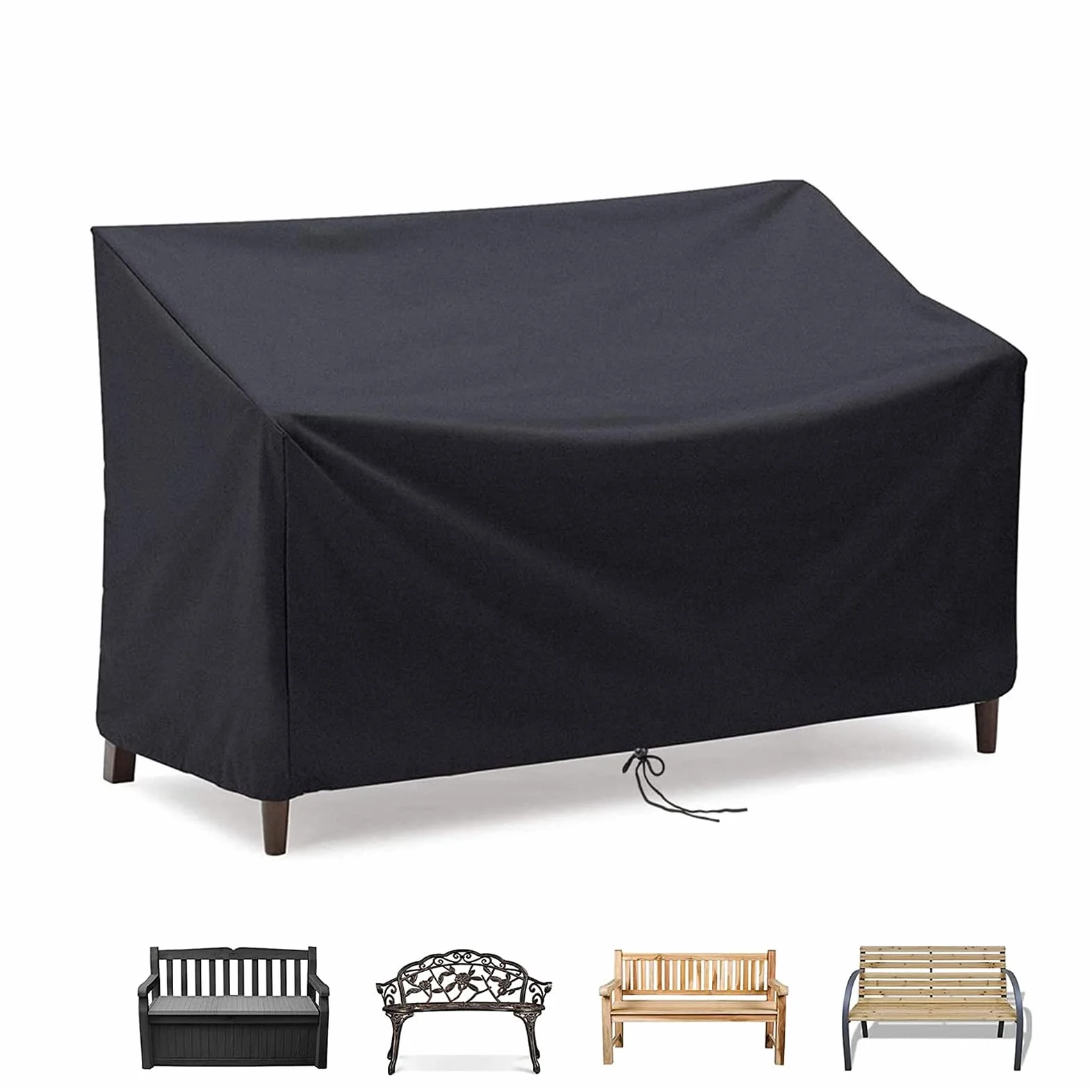 POMER Housse de banc de jardin 2 places imperméable anti-UV pour canapé 2/3 places