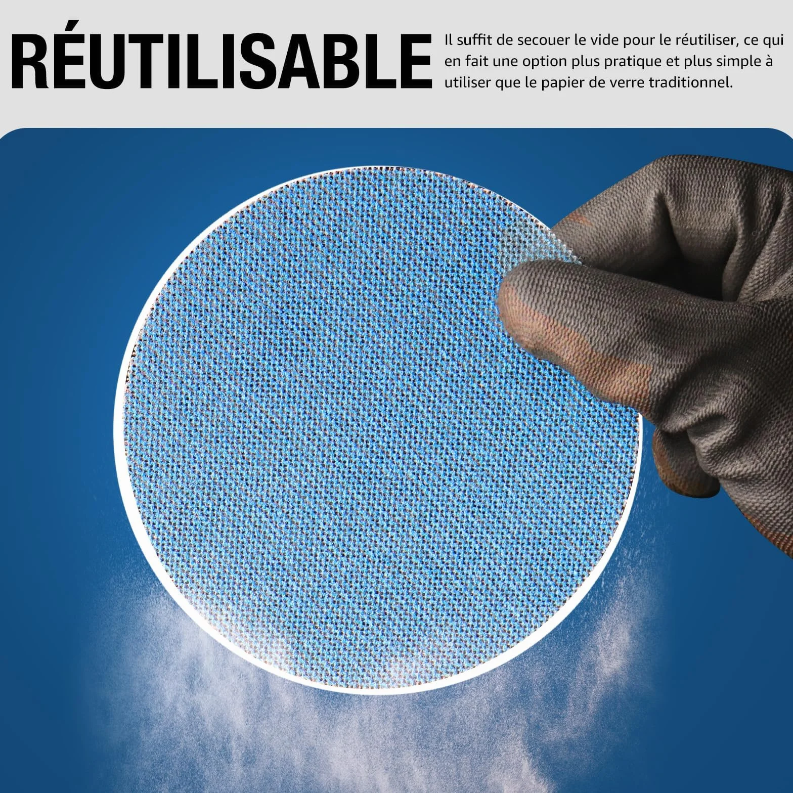 Disques Abrasifs 125mm Grain P80-320 Papier à Poncer en Filet Céramique, Fixation Autoagrippante Disque à Poncer Papier de Verre pour Ponceuse Orbitale, Ponçage Sans Poussière Bois Métal Mur