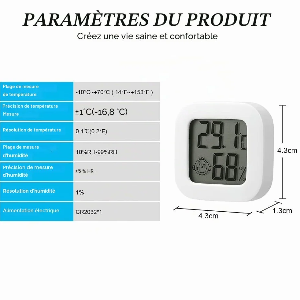 Flintronic Thermomètre Hygromètre Intérieur 2PCS, Mini Digital Haute Précision Moniteur Température Humidité