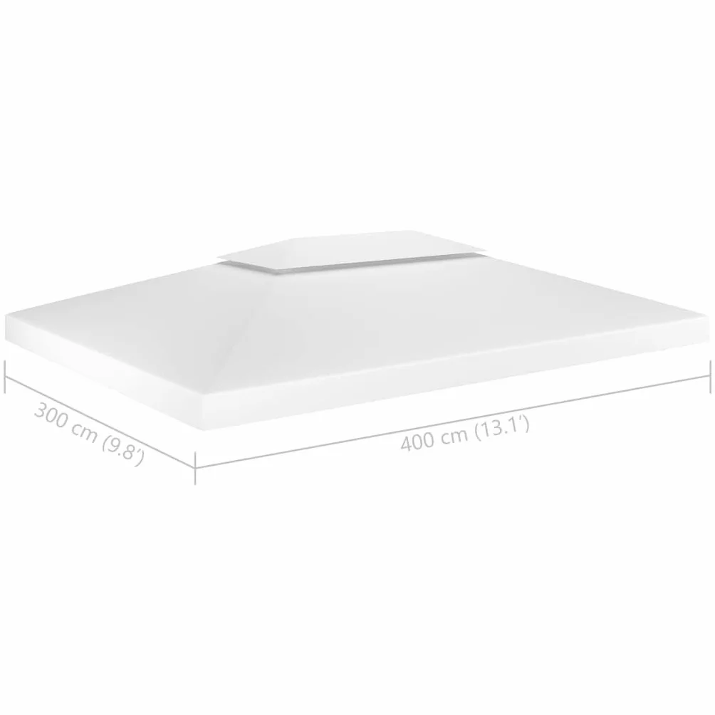 vidaXL Toile de Toit de Belvédère 2 Niveaux 310 g/m² 4x3 m Blanc
